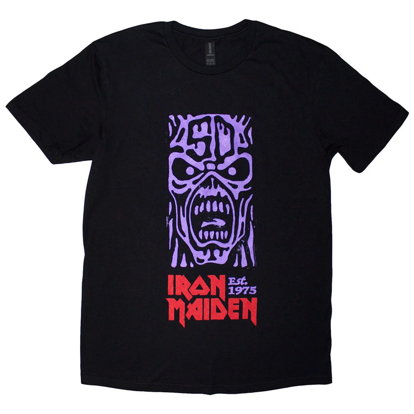 Iron Maiden T Shirt - Est. 1975 Stamp Logo Purple