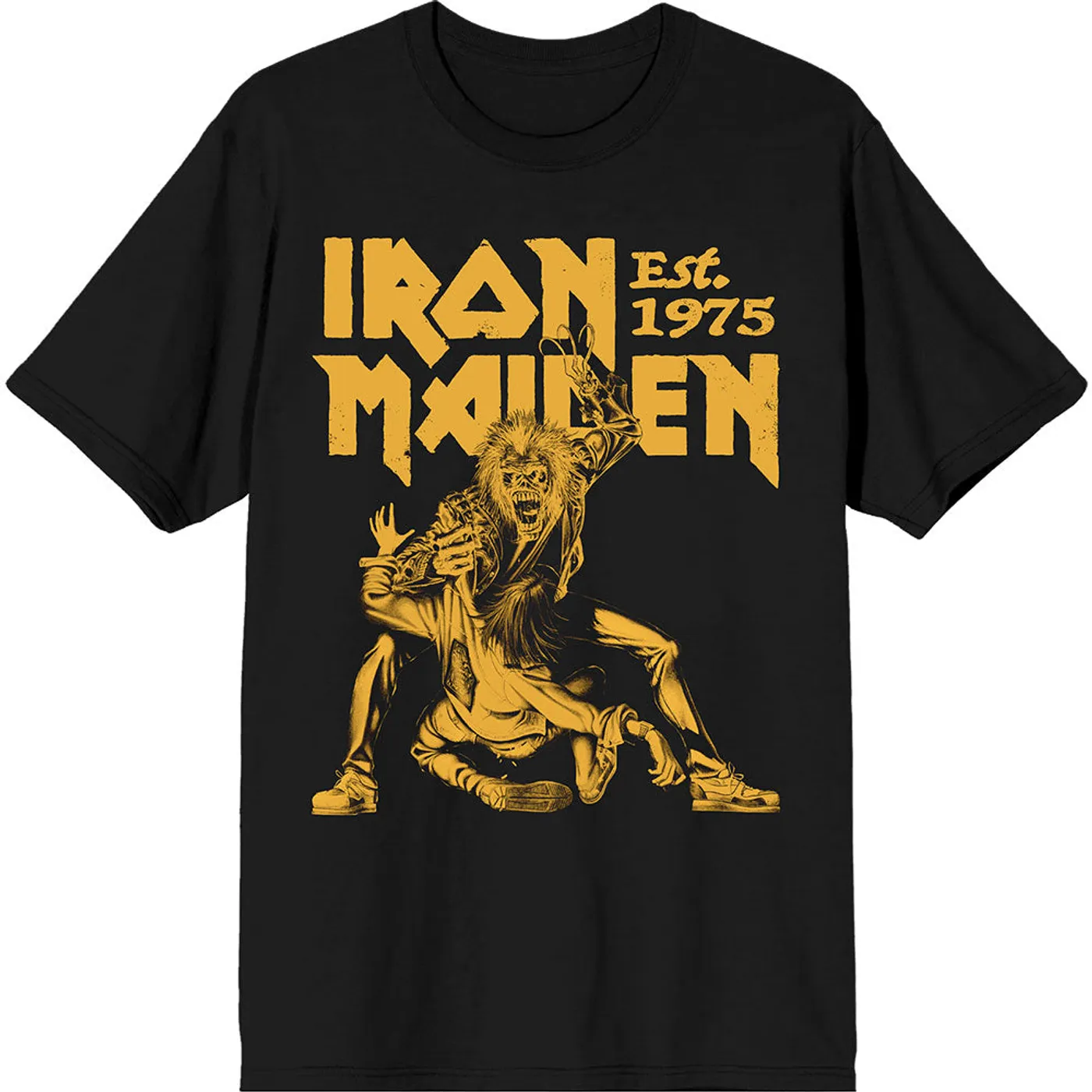 Iron Maiden T Shirt - Est. 1975 Claw Yellow Graphic