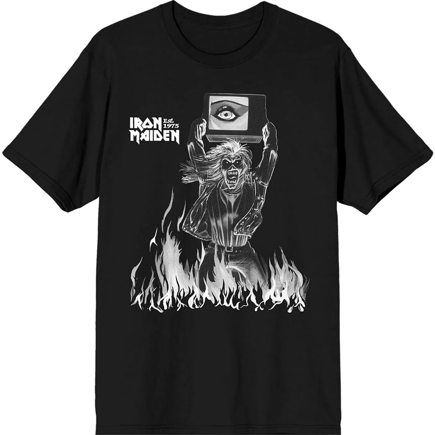 Iron Maiden T Shirt - Est. 1975 Holy Smoke Flames Crop