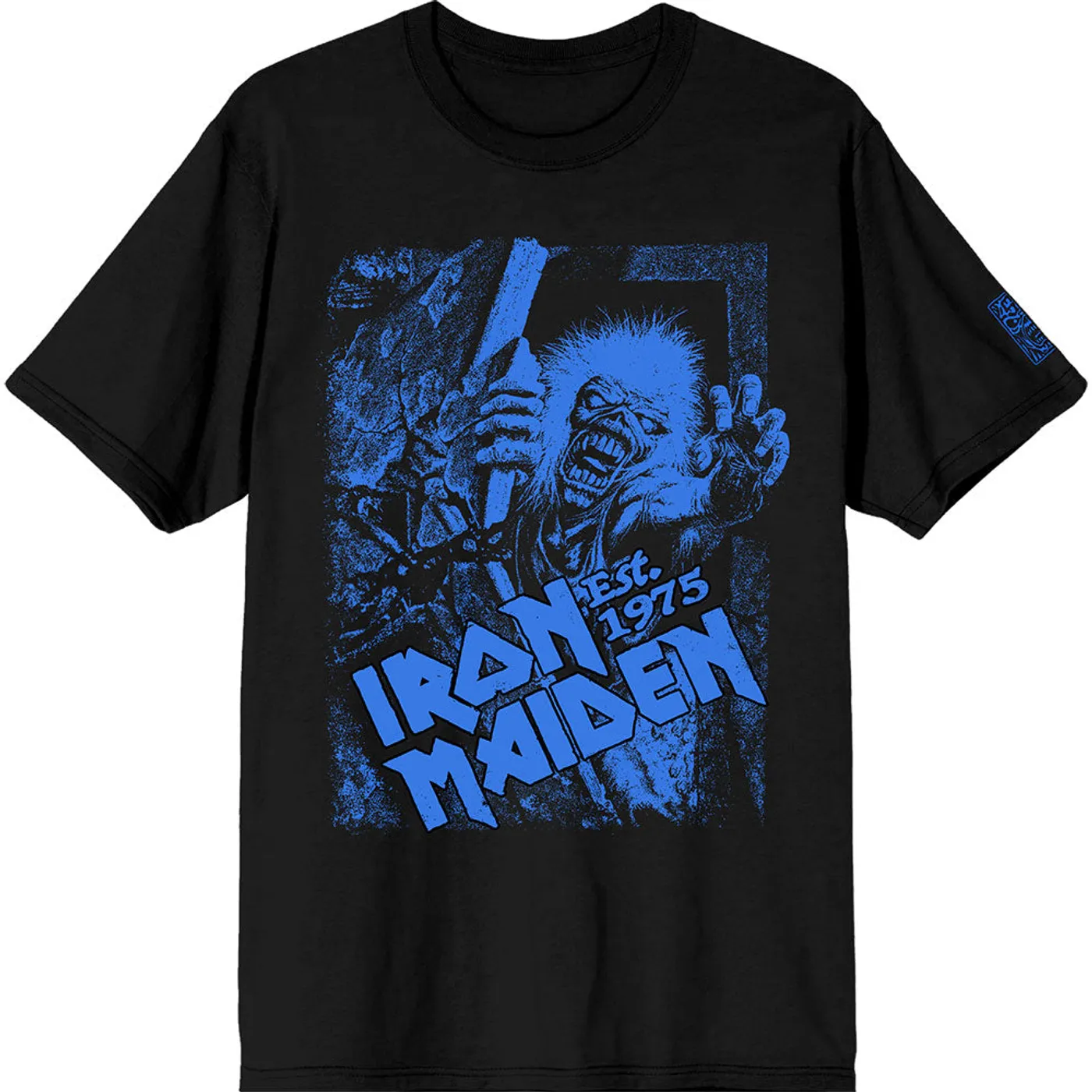 Iron Maiden T Shirt - Est. 1975 No Prayer Grave Blue