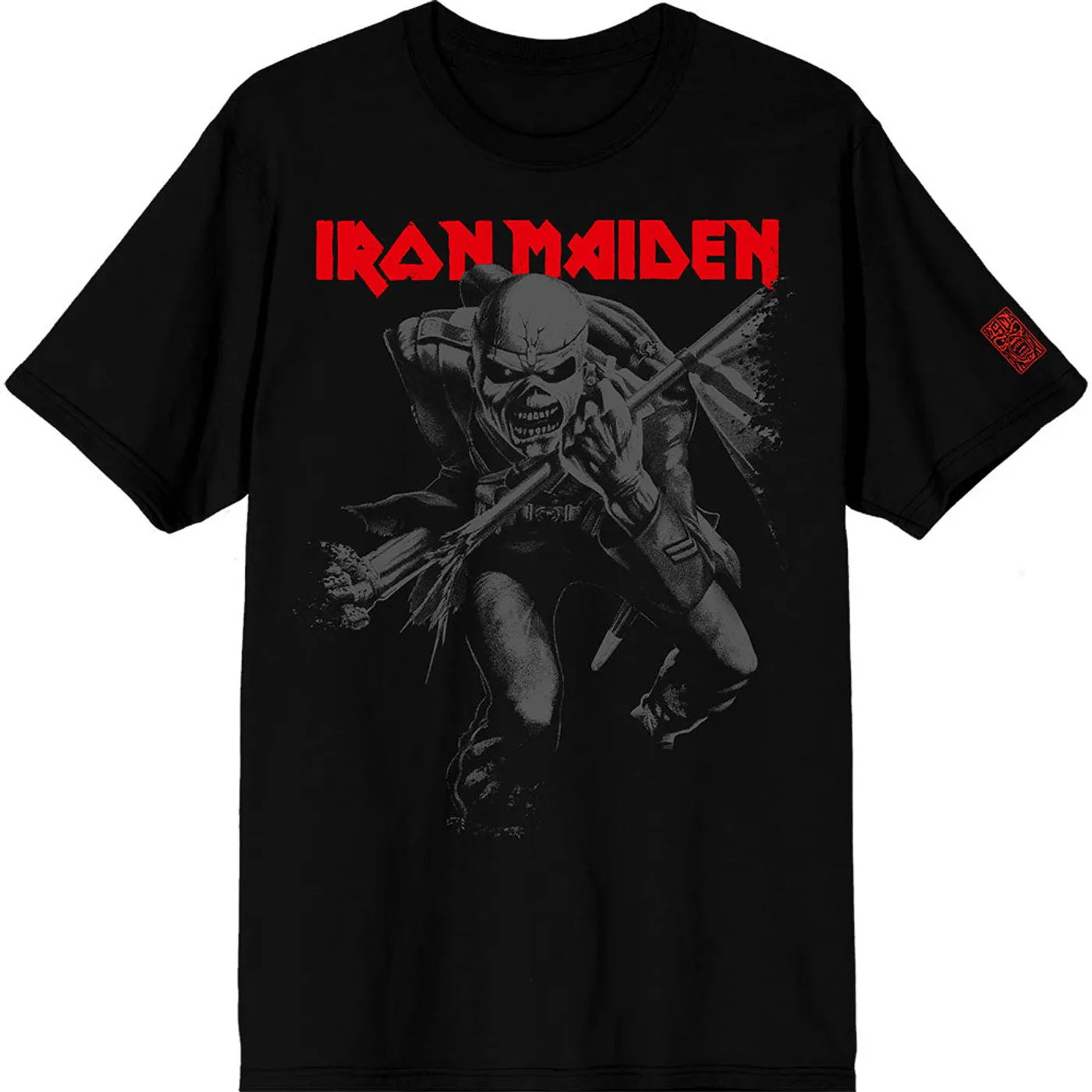 Iron Maiden T Shirt - 50 Trooper Crop Grey