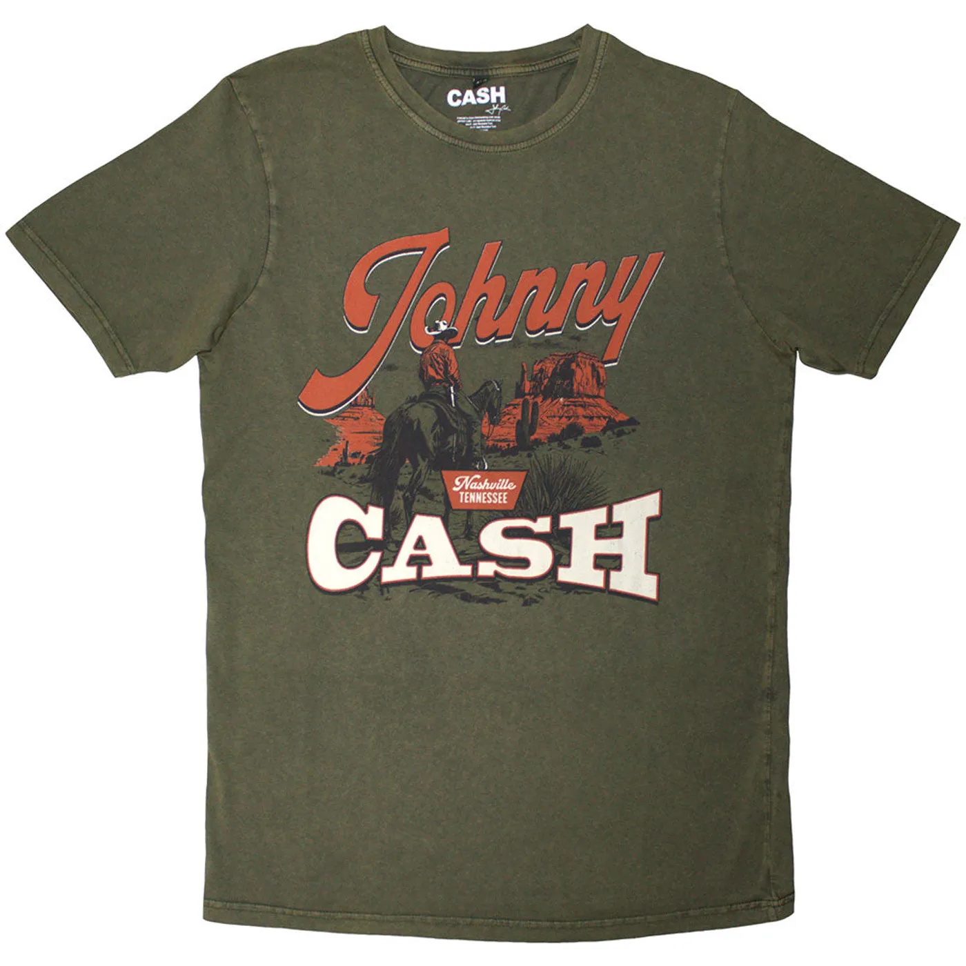 Johnny Cash T Shirt - Desert Cowboy Stone Wash