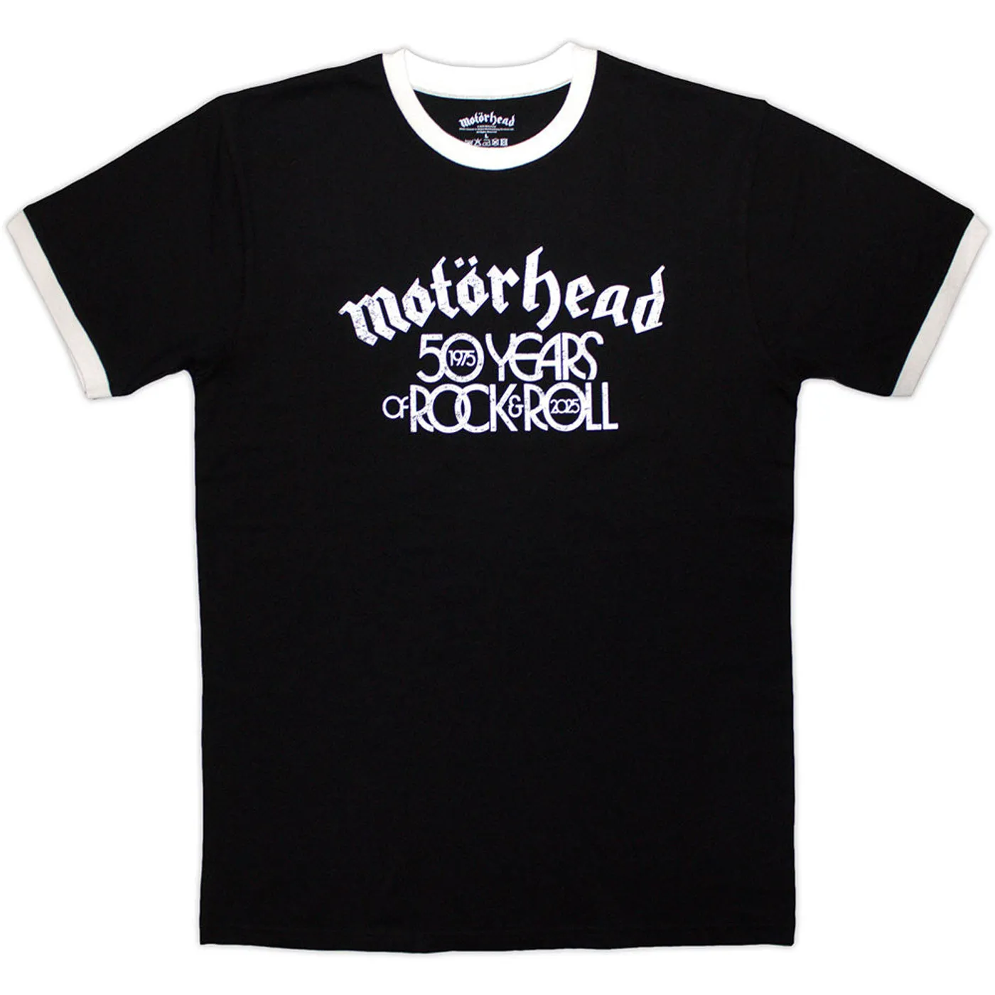 Motörhead T Shirt - 50 Years Text Lock Up Ringer