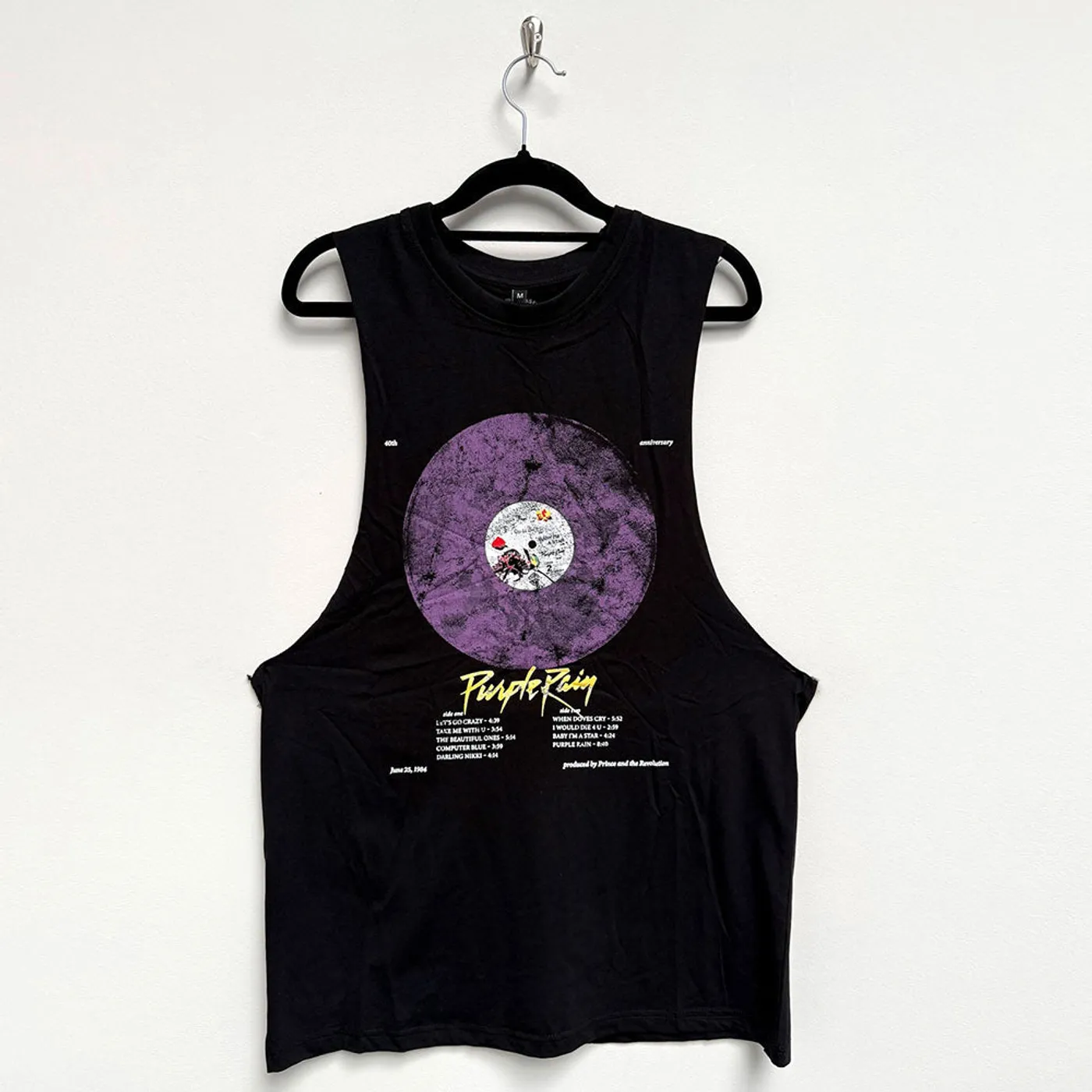 Prince Vest Top - Purple Rain Disc