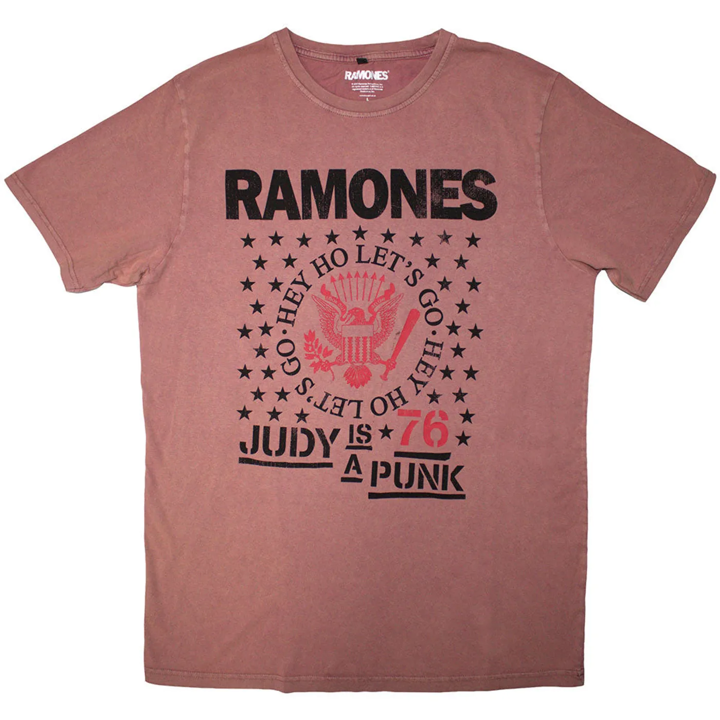 Ramones T Shirt - Hey Ho Judy Stone Wash