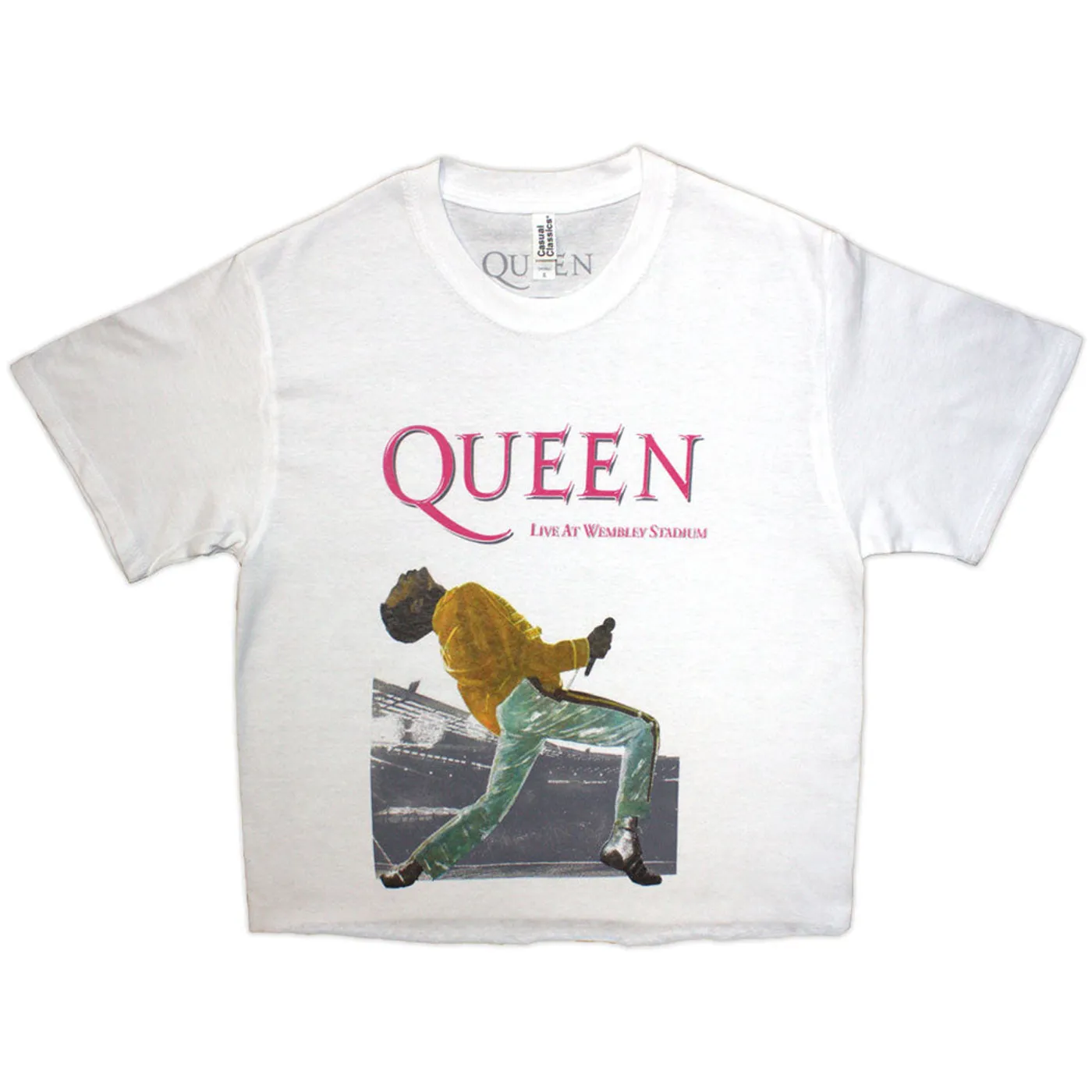 Queen Women's Crop Top - Wembley Stadium Magenta Logo