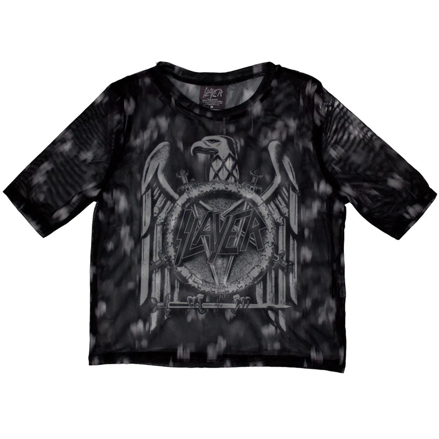 Slayer Women's Short Sleeve Crop Top - Mono Eagle