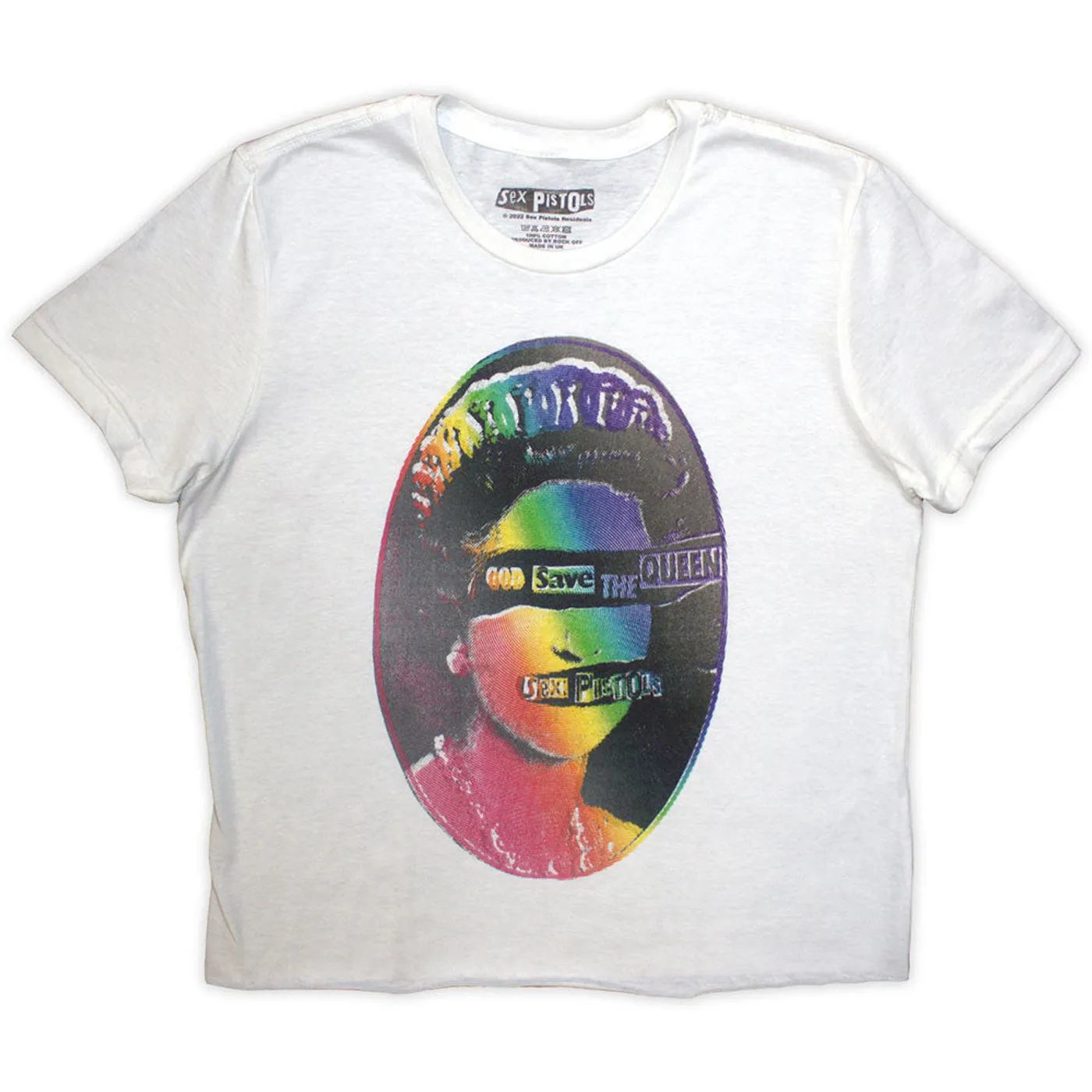 Sex Pistols Women's Crop Top - Gstq Rainbow Print