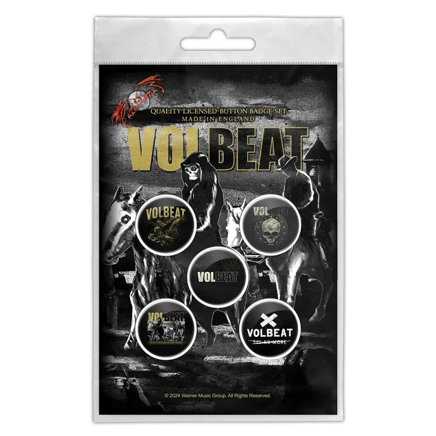 Volbeat Plastic Pin Badge - South Of Heaven