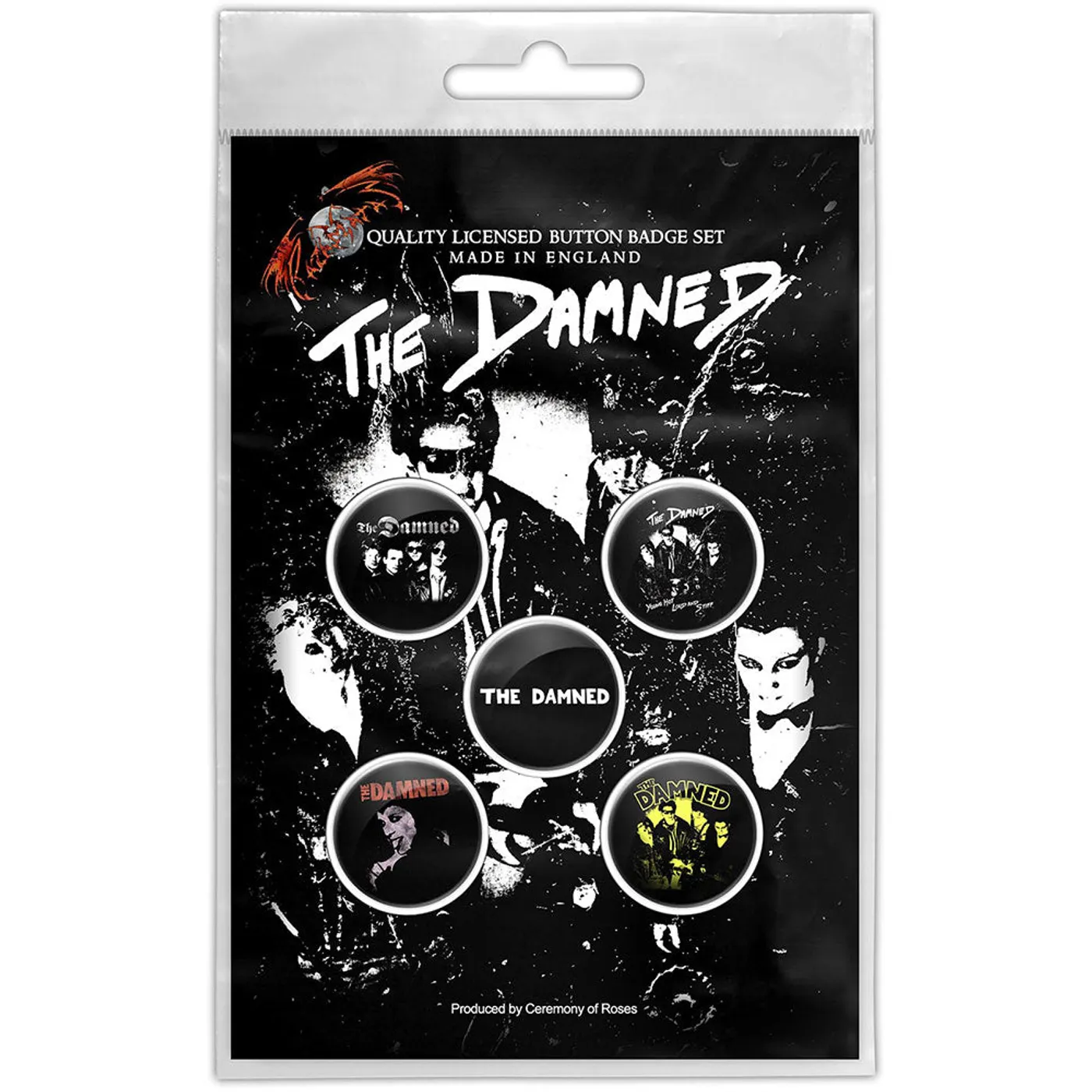The Damned Plastic Pin Badge - Hypnosis
