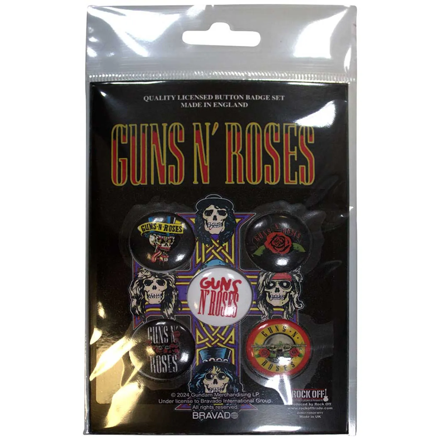 Guns N' Roses Plastic Pin Badge - And Justice For None Logo JD Print