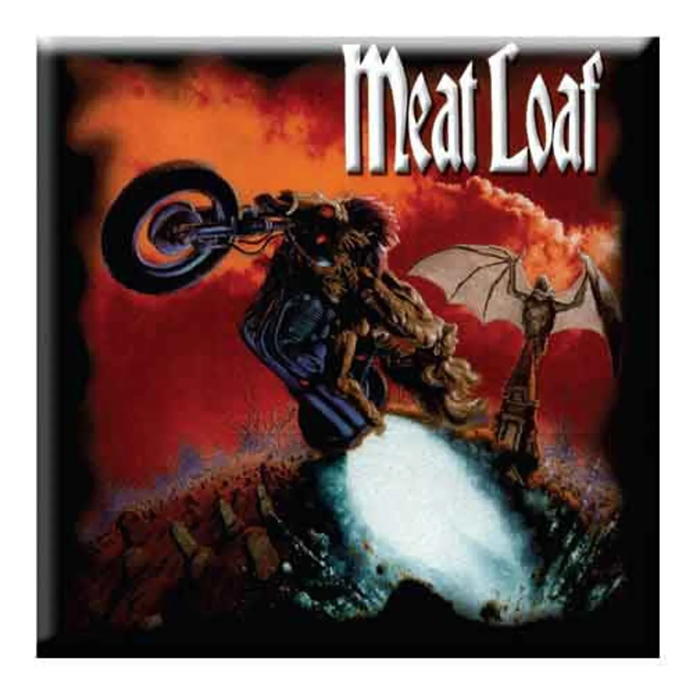 Meat Loaf Fridge Magnets - Distress Happy Face Blocks