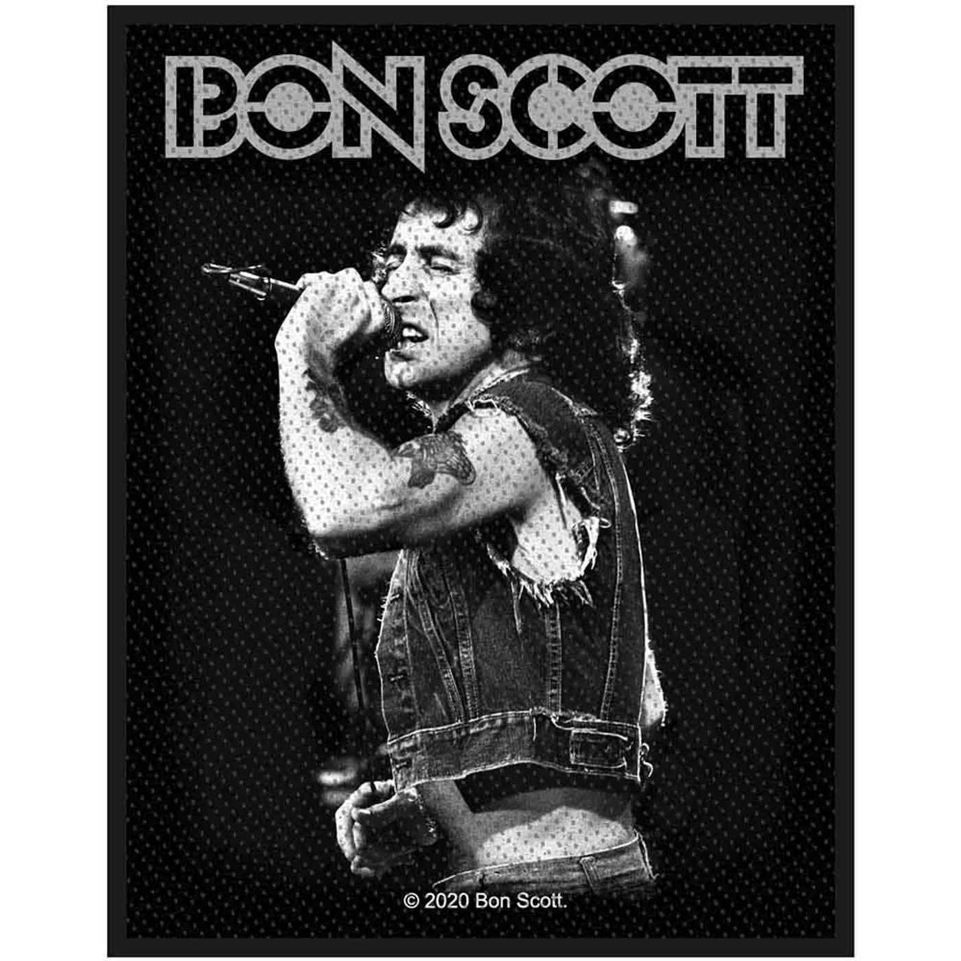 Bon Scott Patches-Woven Sew On - In League With Satan