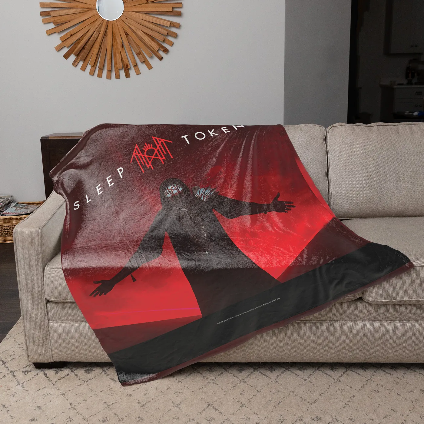 Rocksax Sleep Token Sherpa Fleece Blanket - Red Light