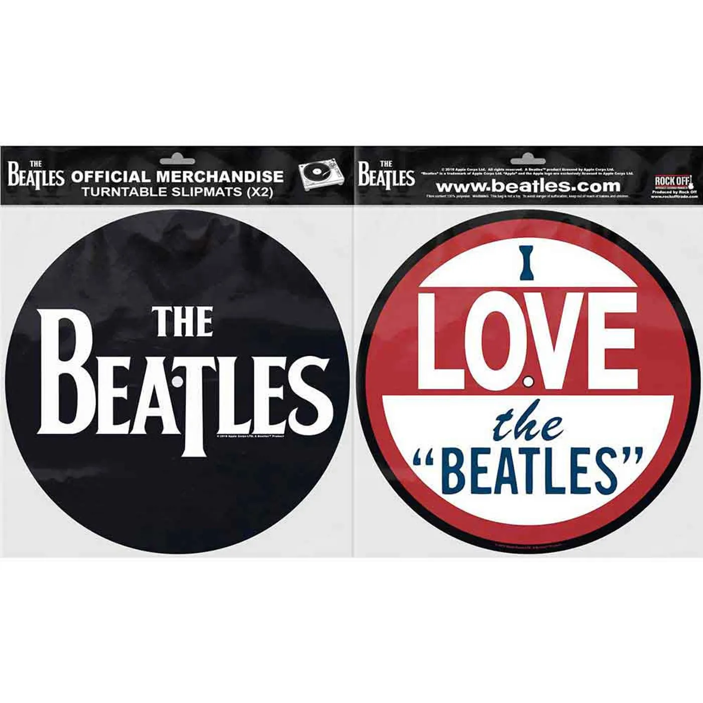 The Beatles Slipmat - 2 Pack - Drop T Logo & I Love...