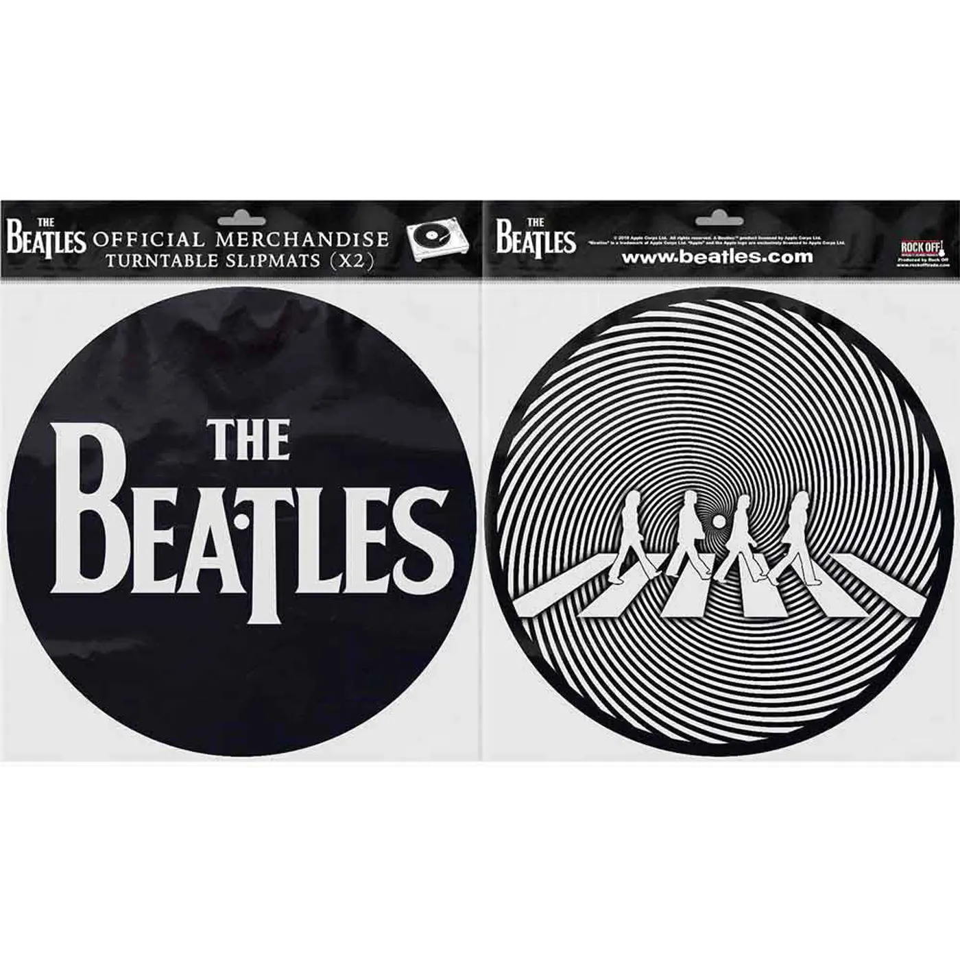 The Beatles Slipmat - 2 Pack - Drop T Logo & Crossing Silhouette