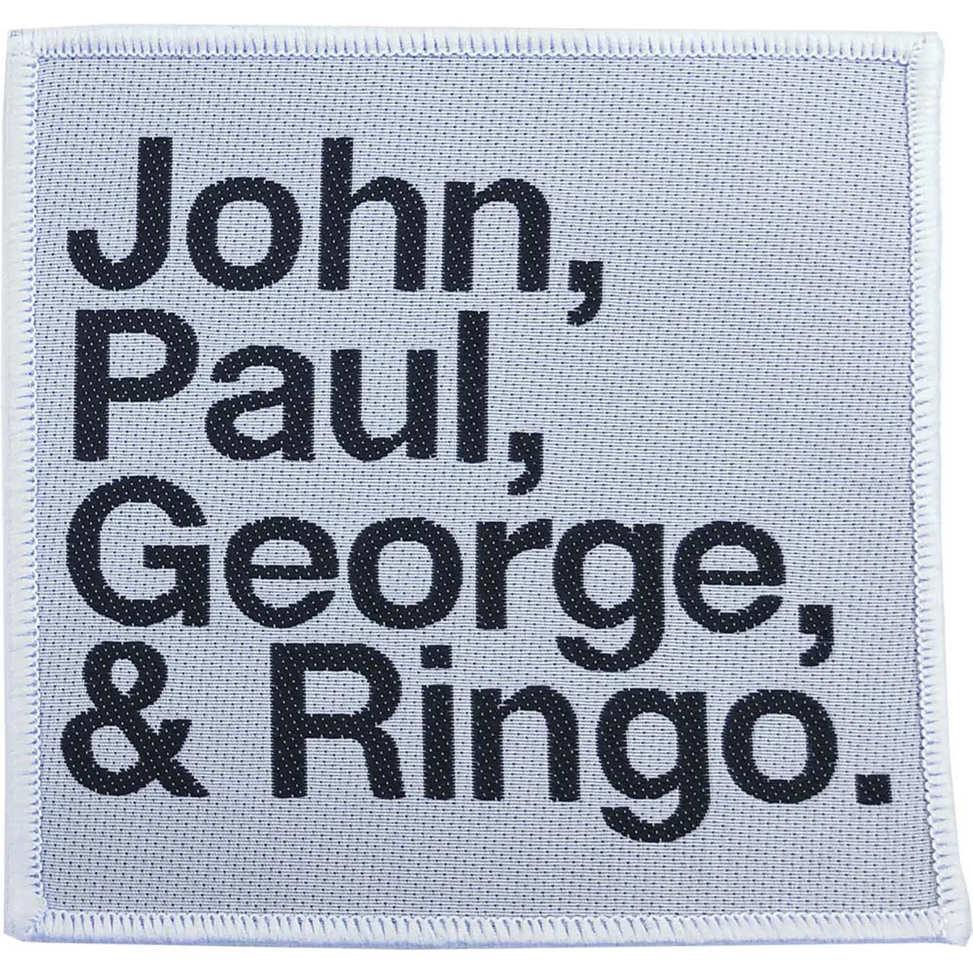 The Beatles Patches - Woven Sew On - John Paul George Ringo Black On White
