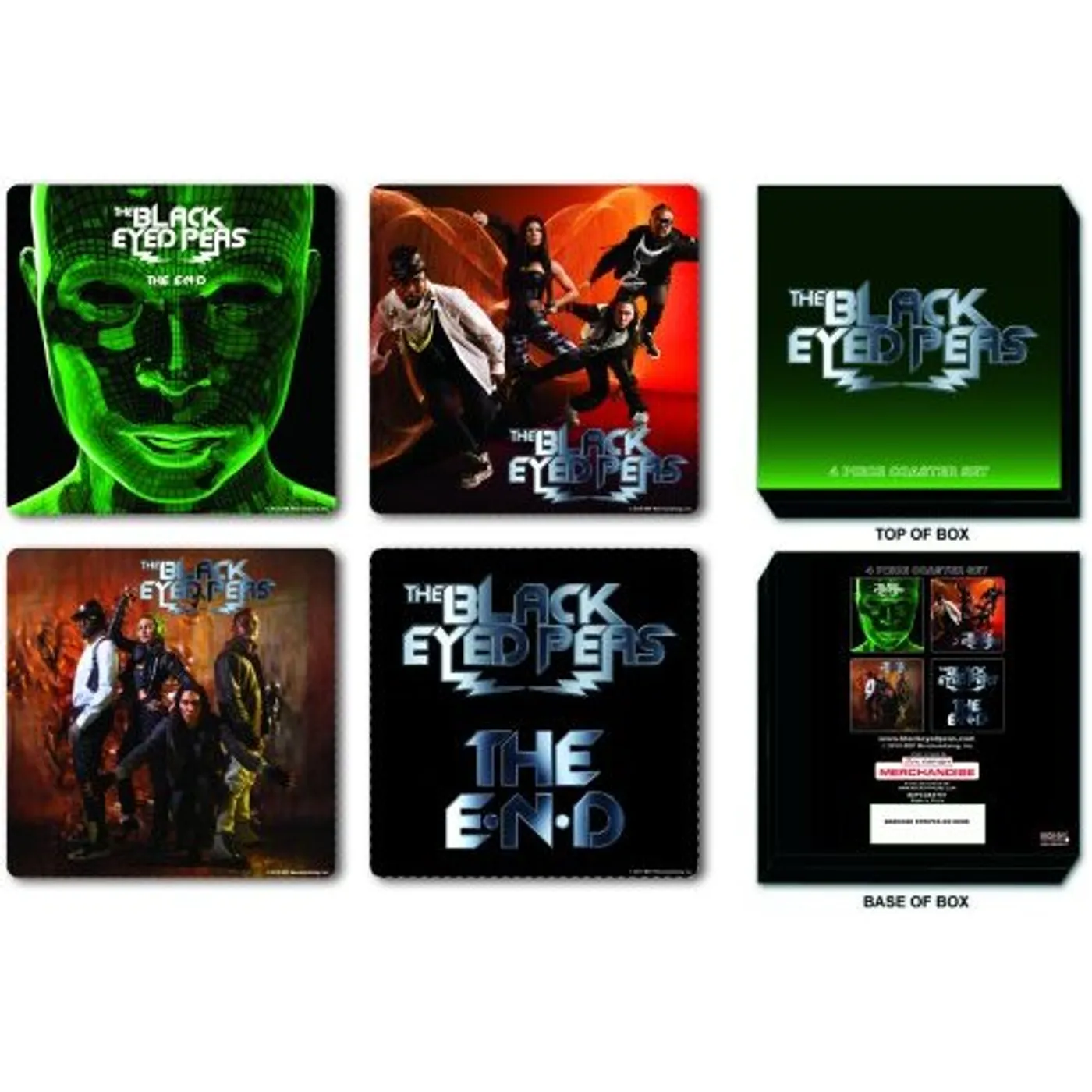 Black Eyed Peas Cork Coaster Sets - 4 Piece Coaster Set In Presentation