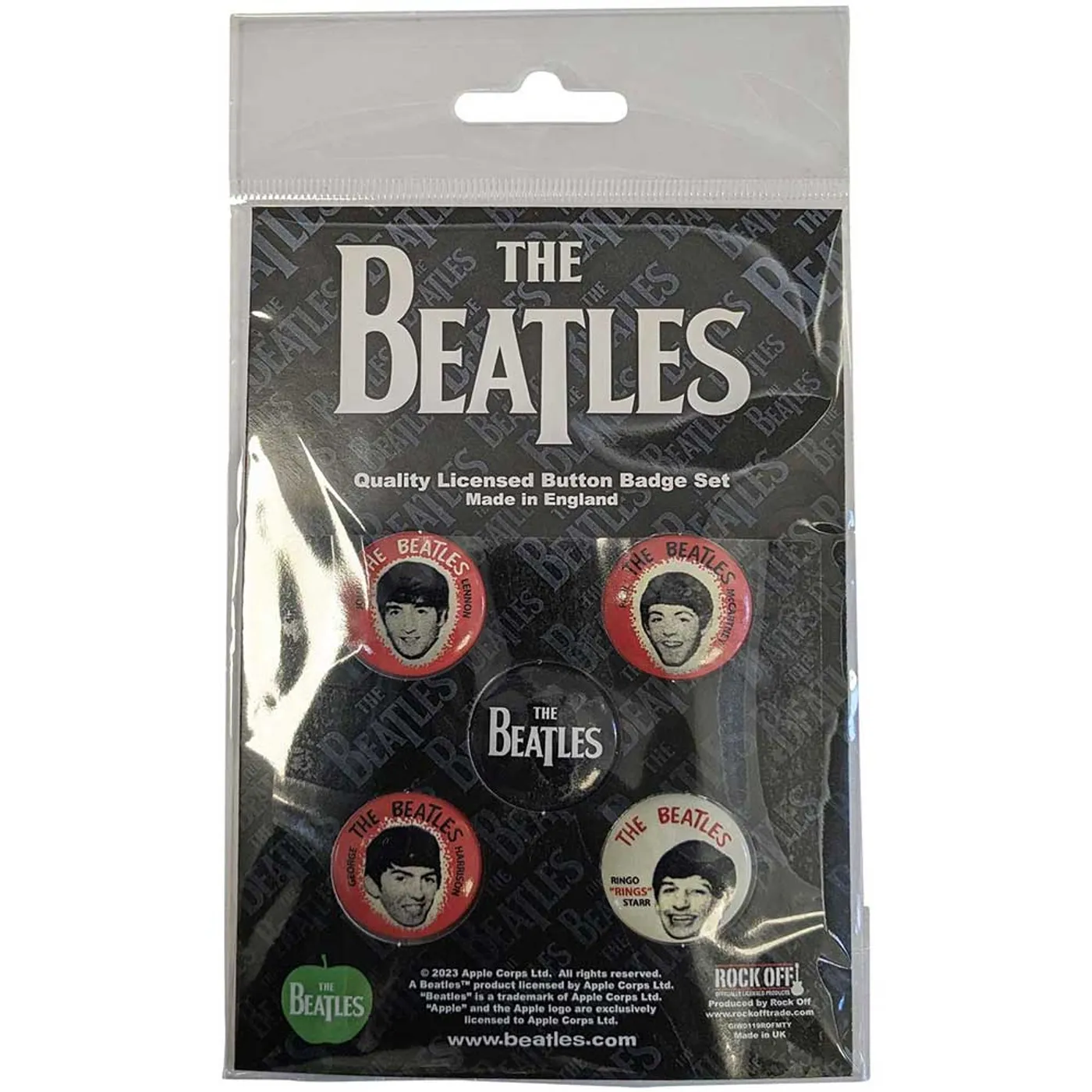 The Beatles Plastic Pin Badge - Vintage Portrait