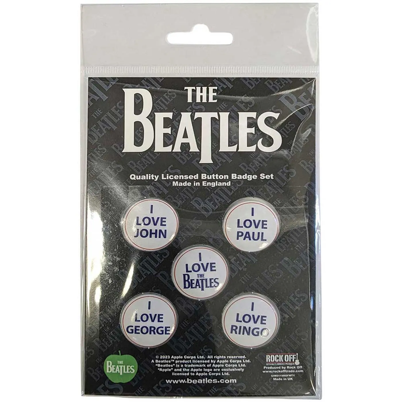 The Beatles Plastic Pin Badge - I Love The Beatles