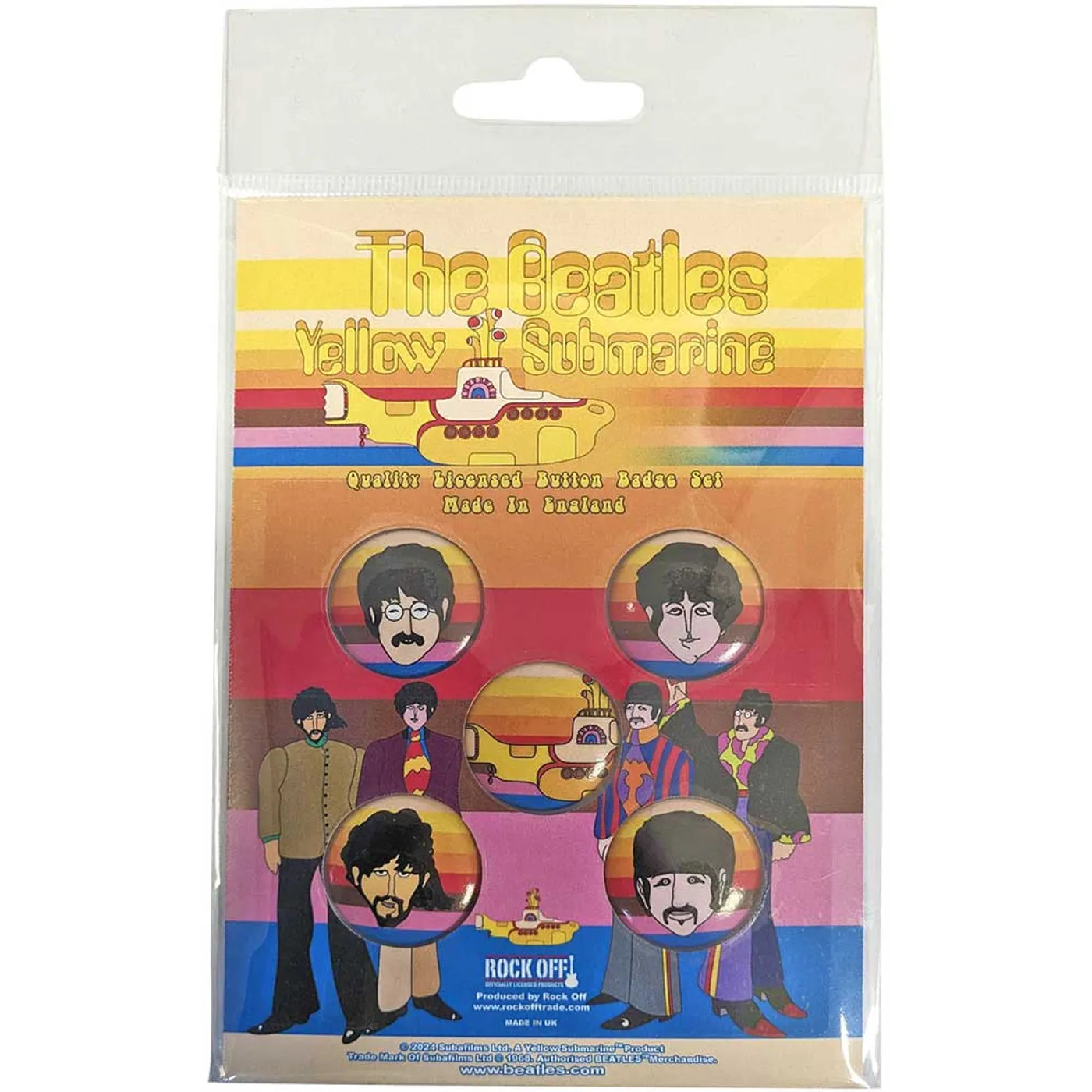 The Beatles Plastic Pin Badge - Sub Portrait