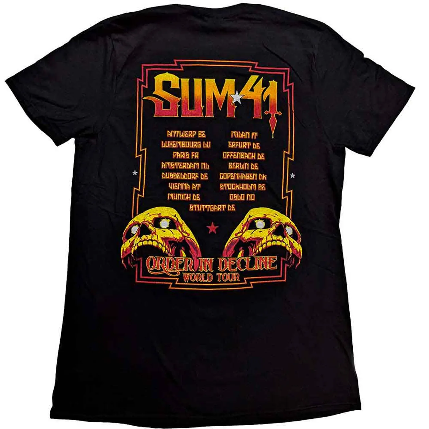 Sum 41 T Shirt - Order In Decline Tour 2020 Candle Skull