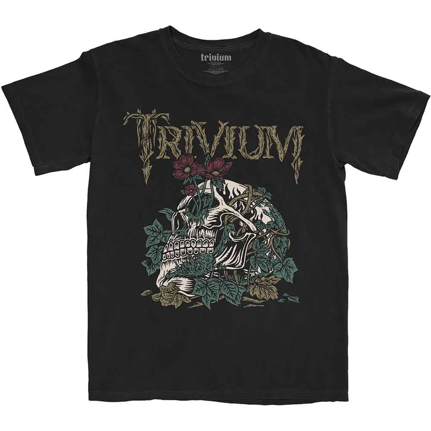 Trivium T Shirt - Skelly Flower