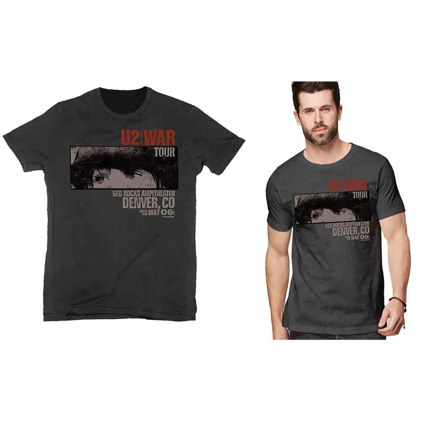 U2 T Shirt - War Red Rocks