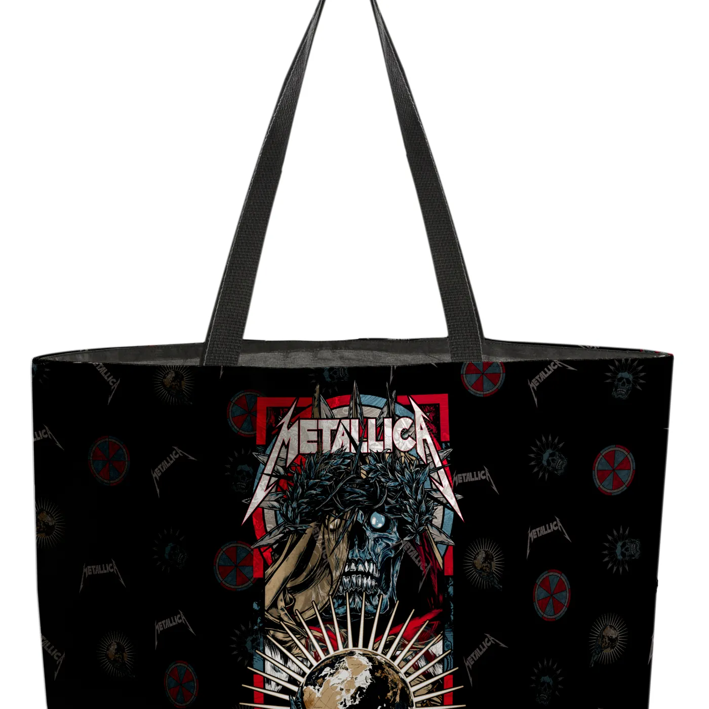 Rocksax Metallica Webbing Handled Beach/Shopper Bag - Skull