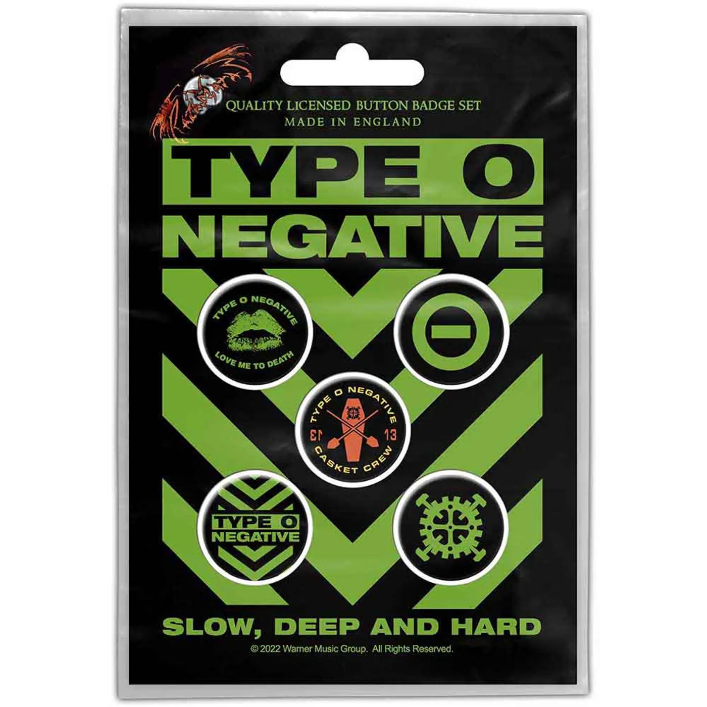 Type O Negative Plastic Pin Badge - Slow, Deep & Hard