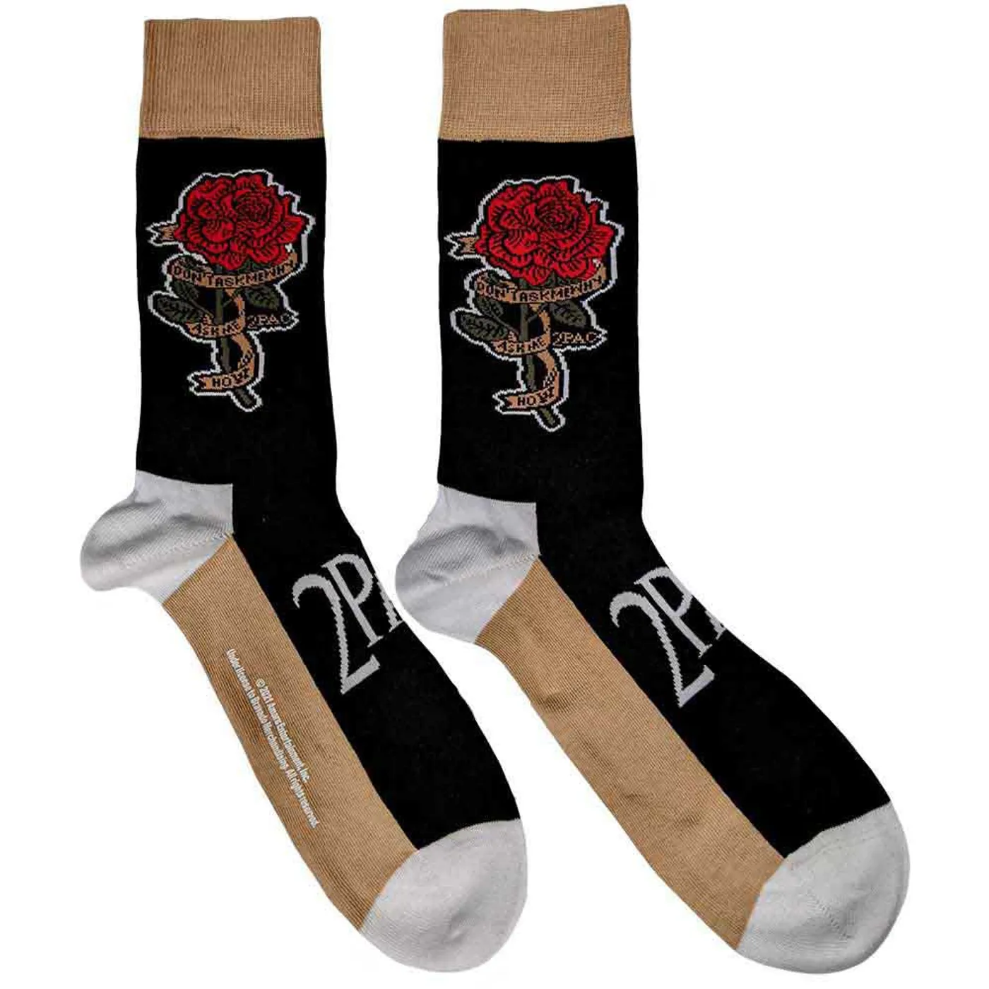 Tupac Socks 7-11 - Rose