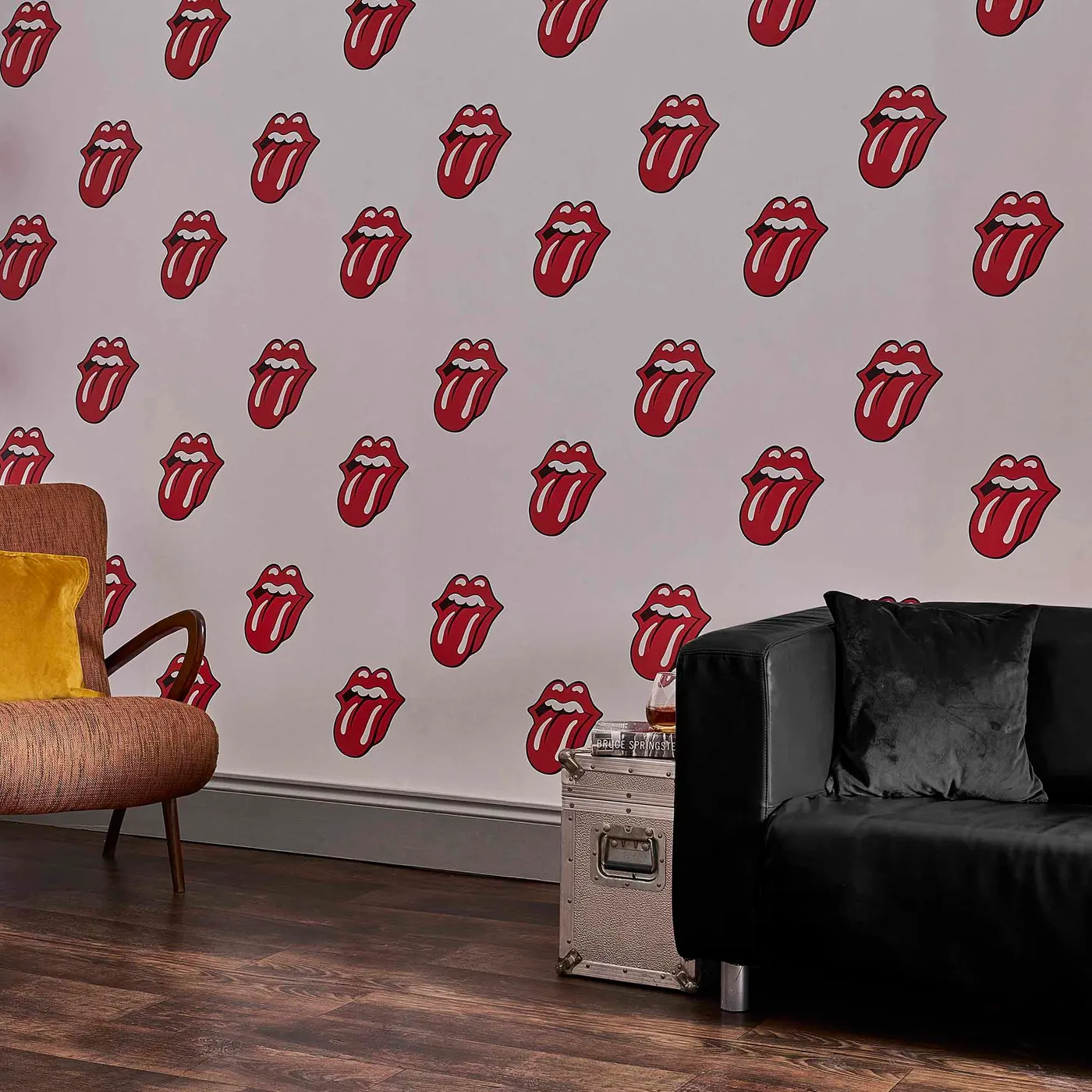 Rock Roll The Rolling Stones Wallpaper Per 10m x 500mm Roll - Classic Tongue