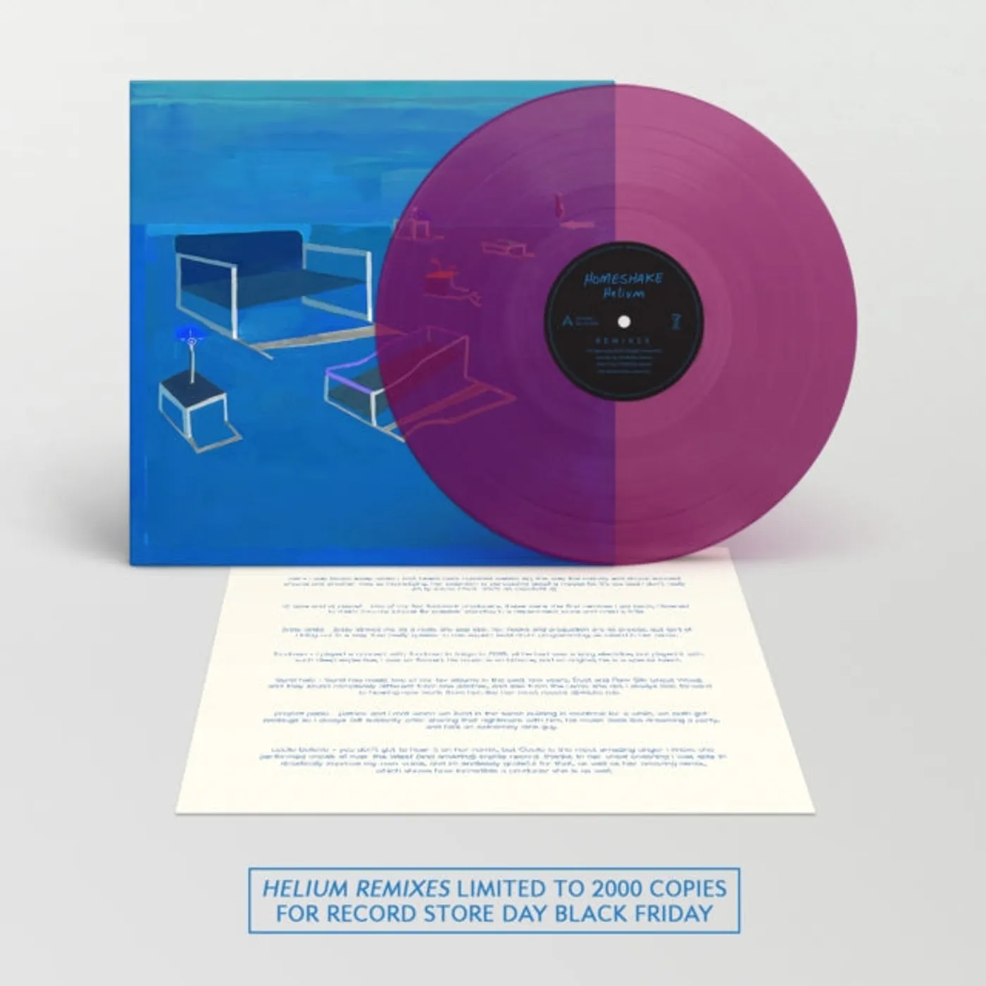 Homeshake LP Vinyl Record - Helium Remixes (Translucent Grape Vinyl) (Black Friday 20. 19 )
