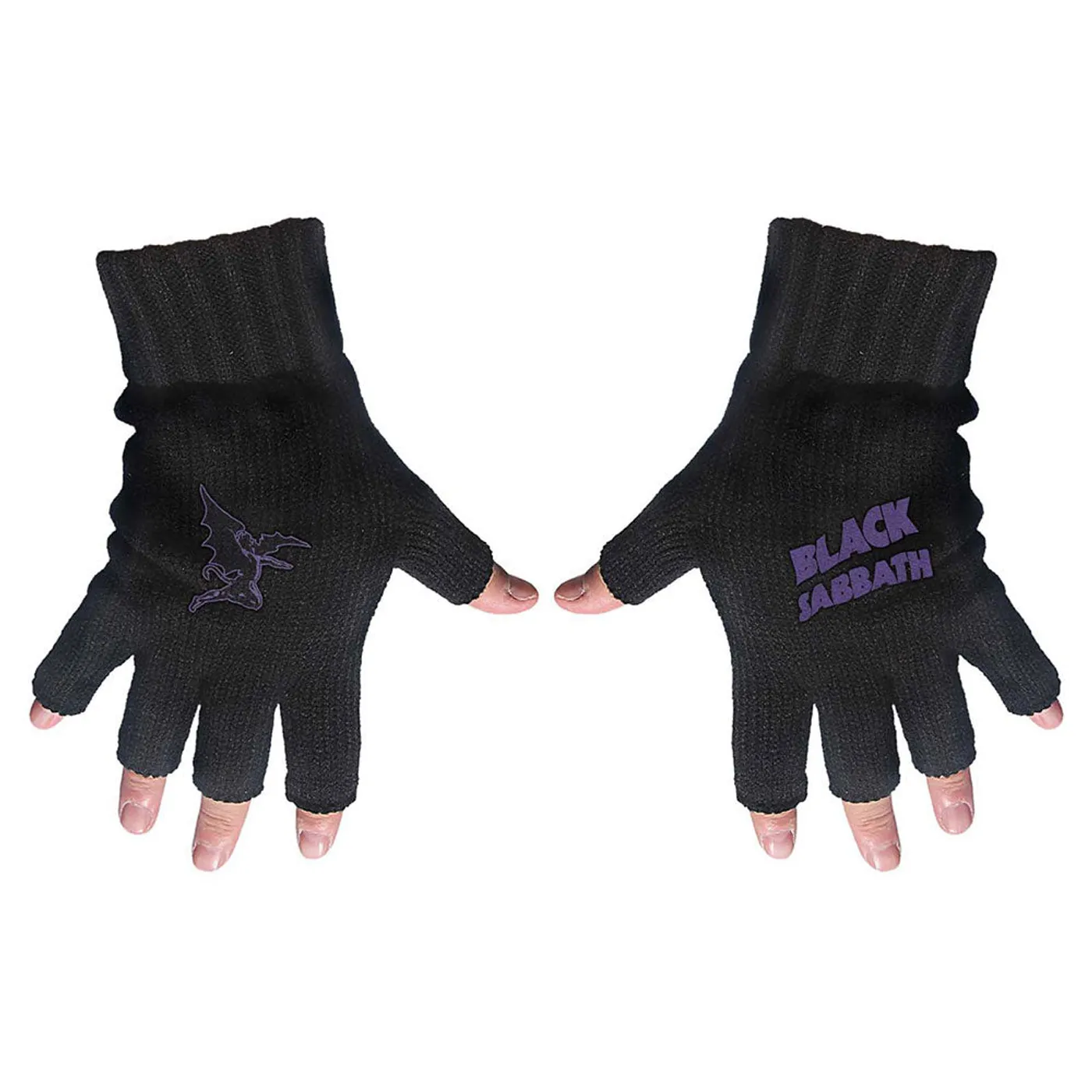 Black Sabbath Gloves - Purple Logo & Devil