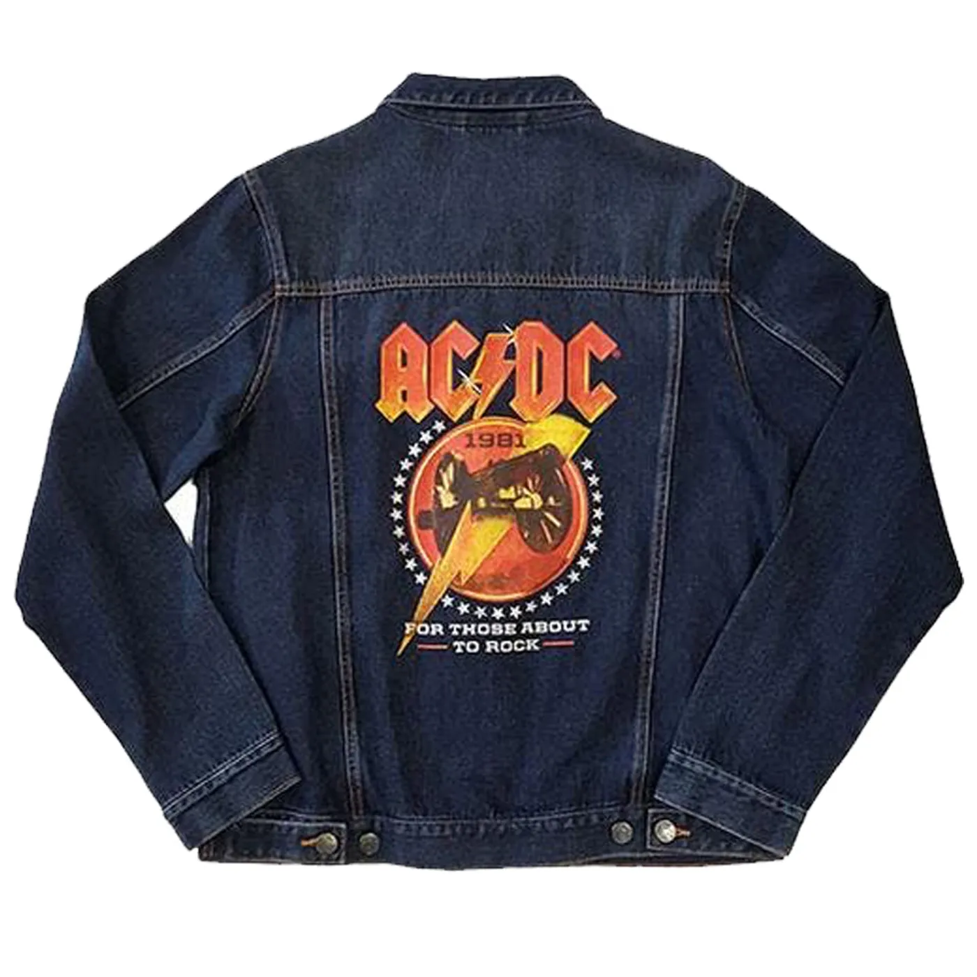 AC/DC Denim Jacket - About To Rock (With Back Print)
