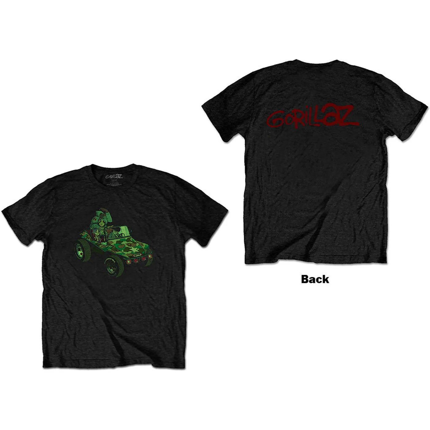 Gorillaz T Shirt - Group Green Geep