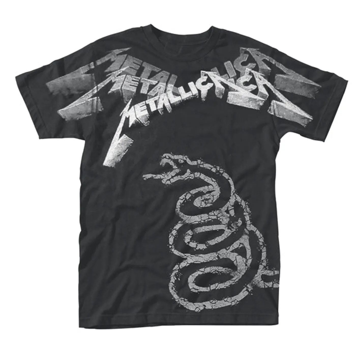 Metallica T-Shirt - Black Album Faded (All Over)