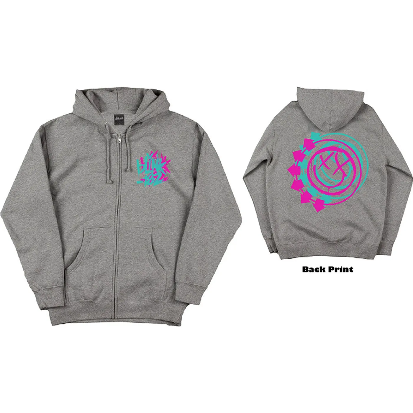 blink-182 Hoodie - Grey Double Six Arrow Smile