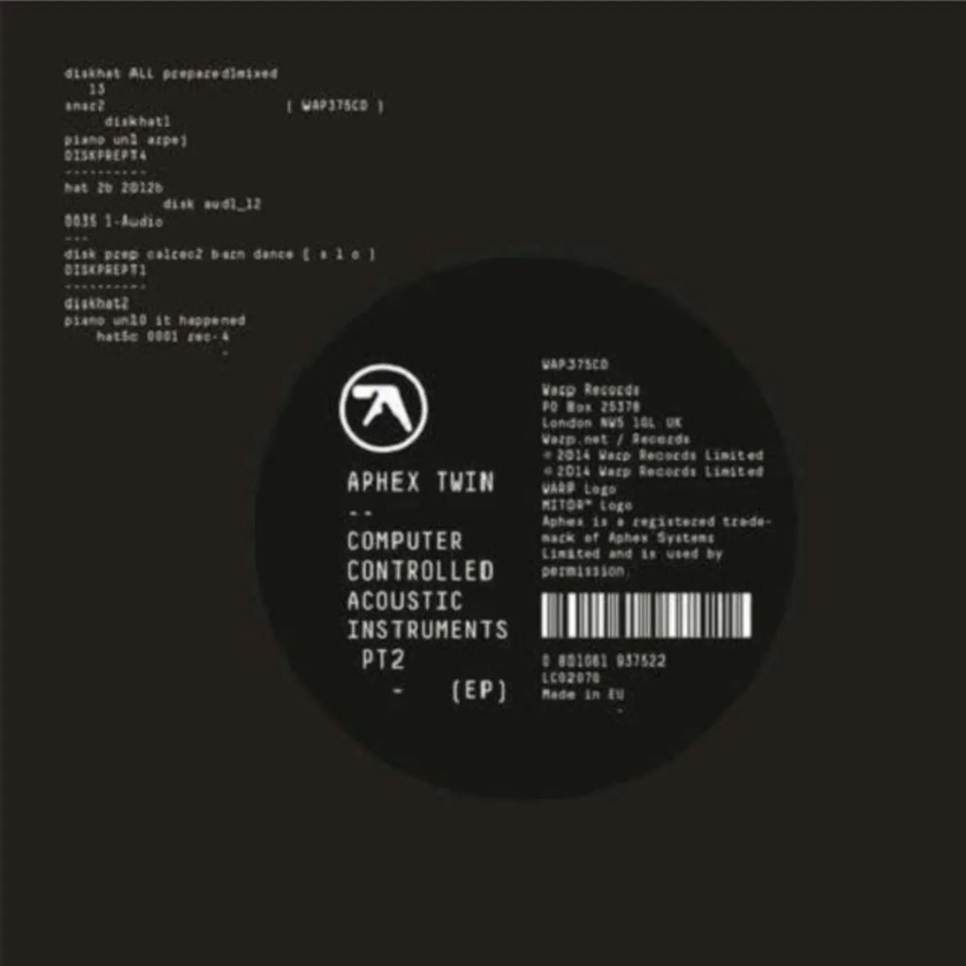 Aphex Twin LP Vinyl Record - Computer Controlled Acoustic Instruments Pt 2 Ep