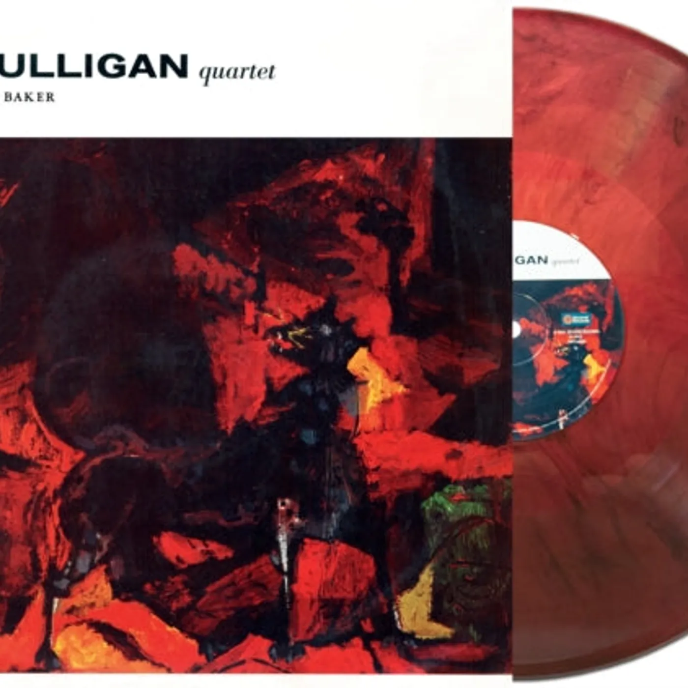 Gerry Mulligan Quartet LP Vinyl Record - Gerry Mulligan Quartet (Feat. Chet Baker) (Transparent Red/Black Marble Vinyl)