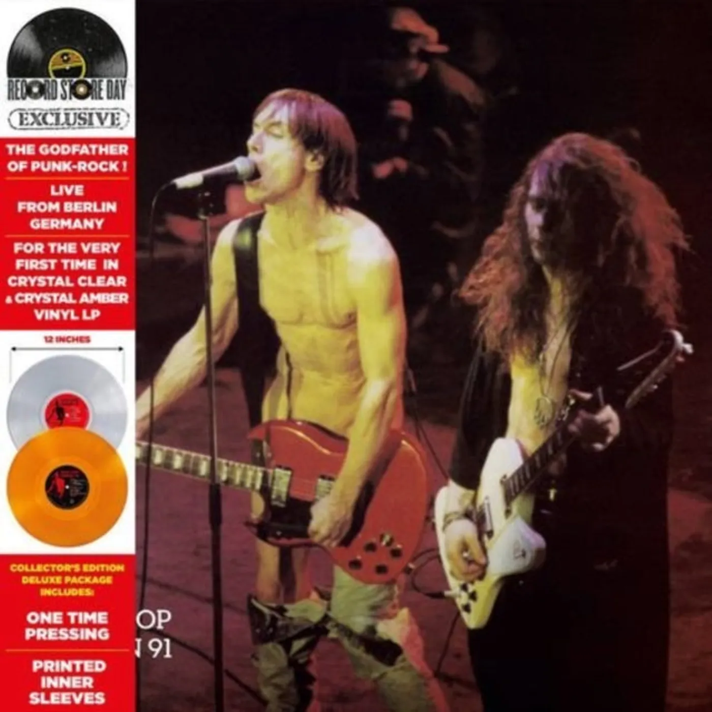 Iggy Pop LP Vinyl Record - Live In Berlin (19 91) (Deluxe Edition) (Marble Neon Vinyl)