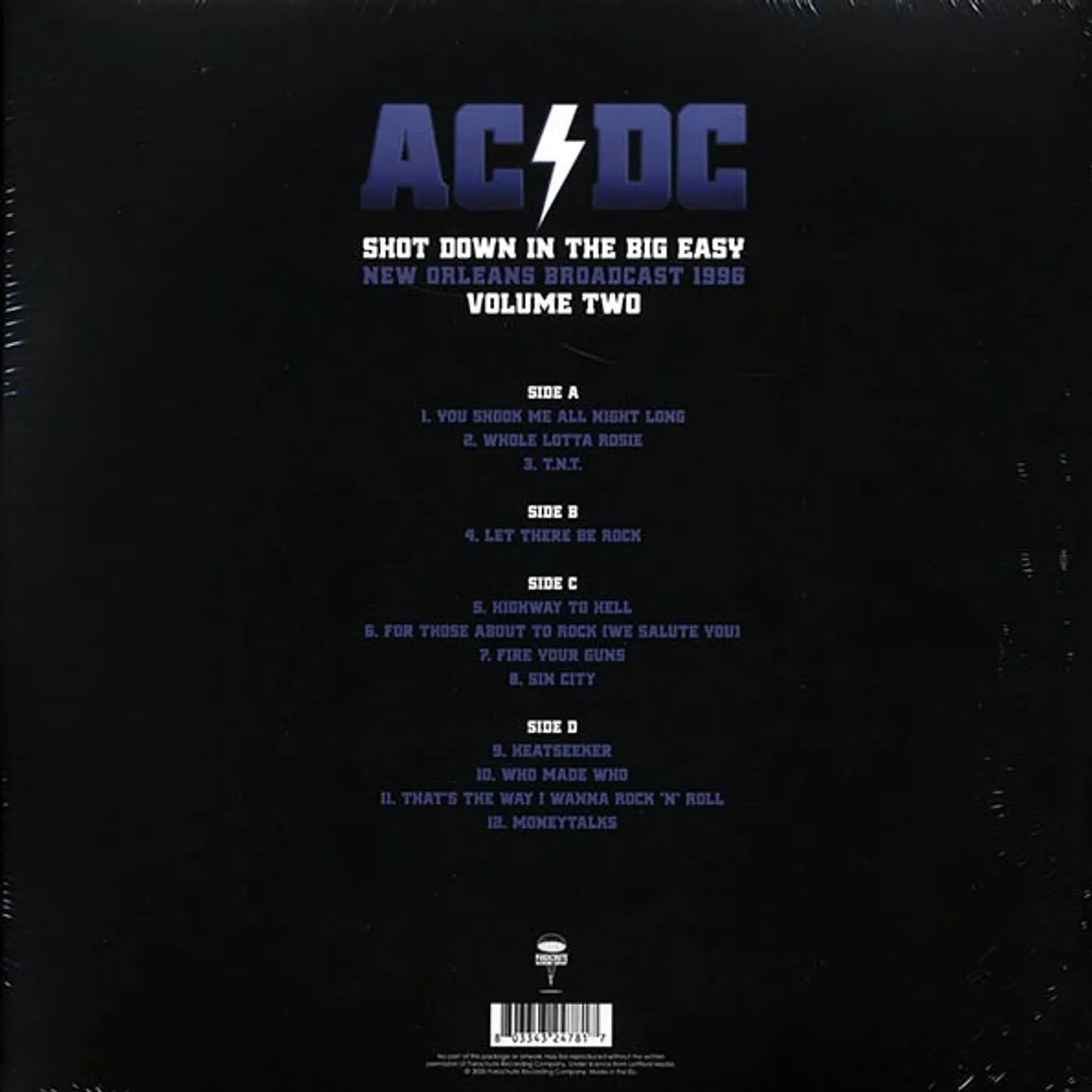 AC/DC  LP -  Shot Down In The Big Easy Volume 2: New Orleans Broadcast 1996 (2xLP) (Vinyl)