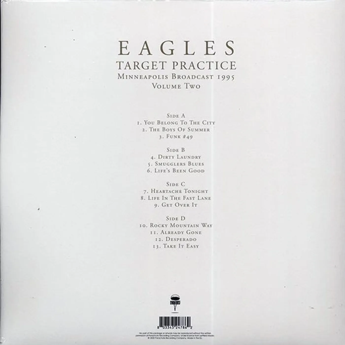 Eagles  LP -  Target Practice Volume 2: Minneapolis Broadcast 1995 (ltd. ed.) (2xLP) (Vinyl)