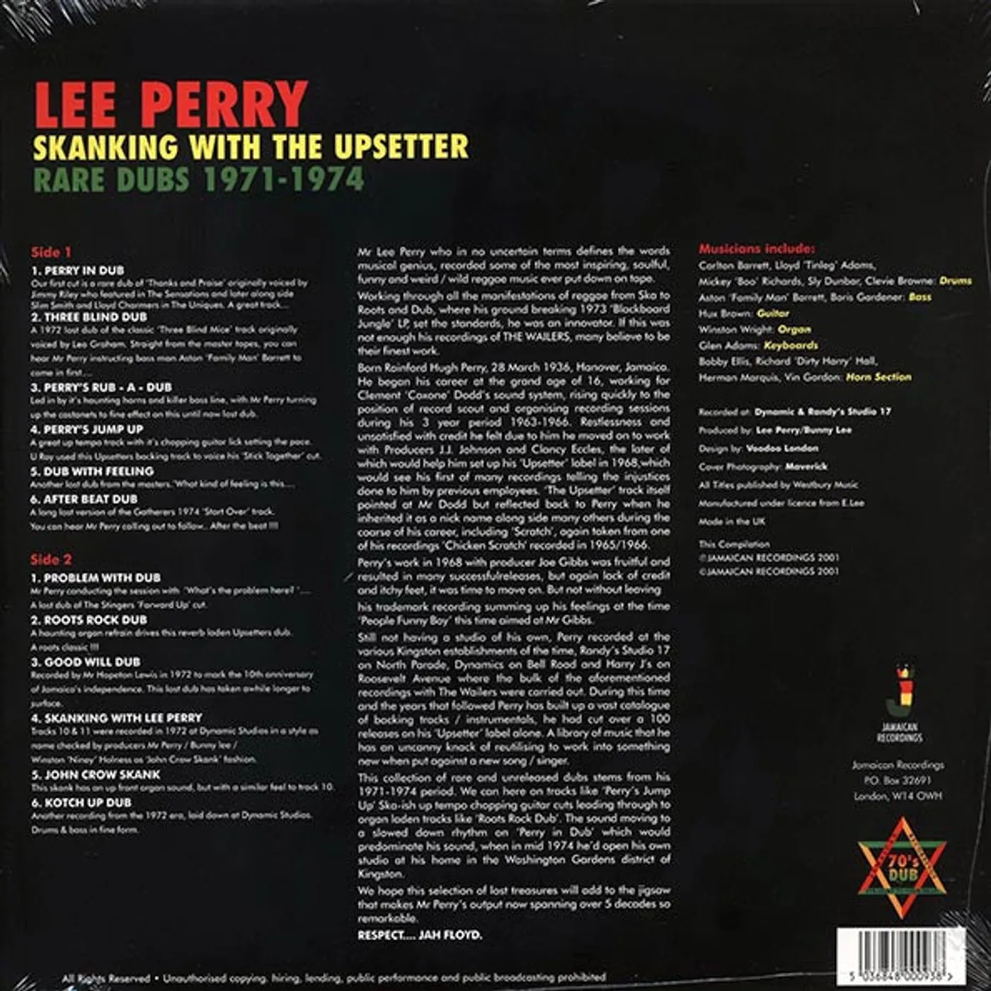 Lee Perry  LP -  Skanking With The Upsetter: Rare Dubs (180g) (Vinyl)