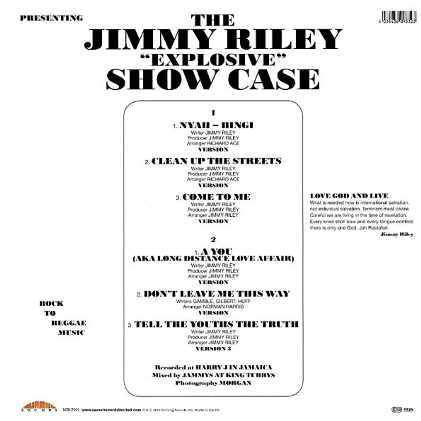 Jimmy Riley  LP -  Showcase (ltd. ed.) (180g) (Vinyl)