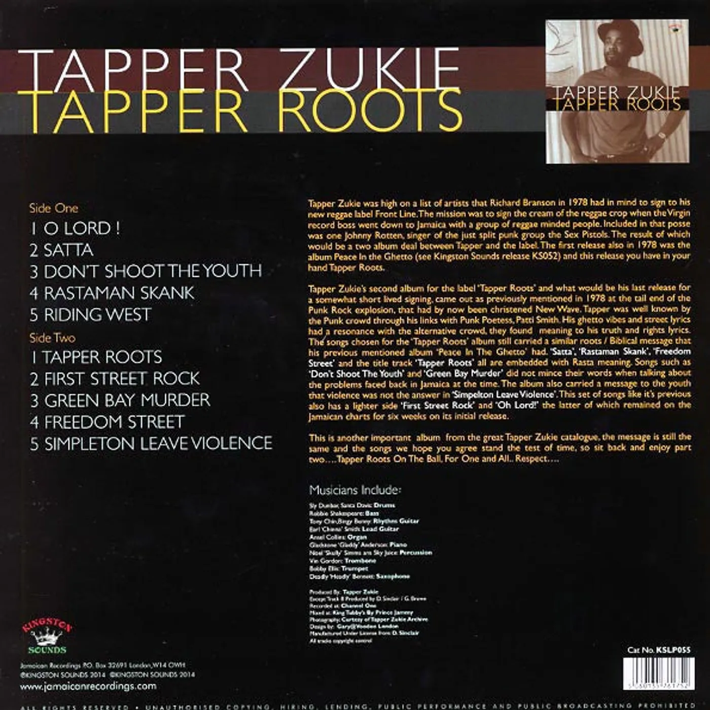 Tappa Zukie  LP -  Tapper Roots (180g) (Vinyl)