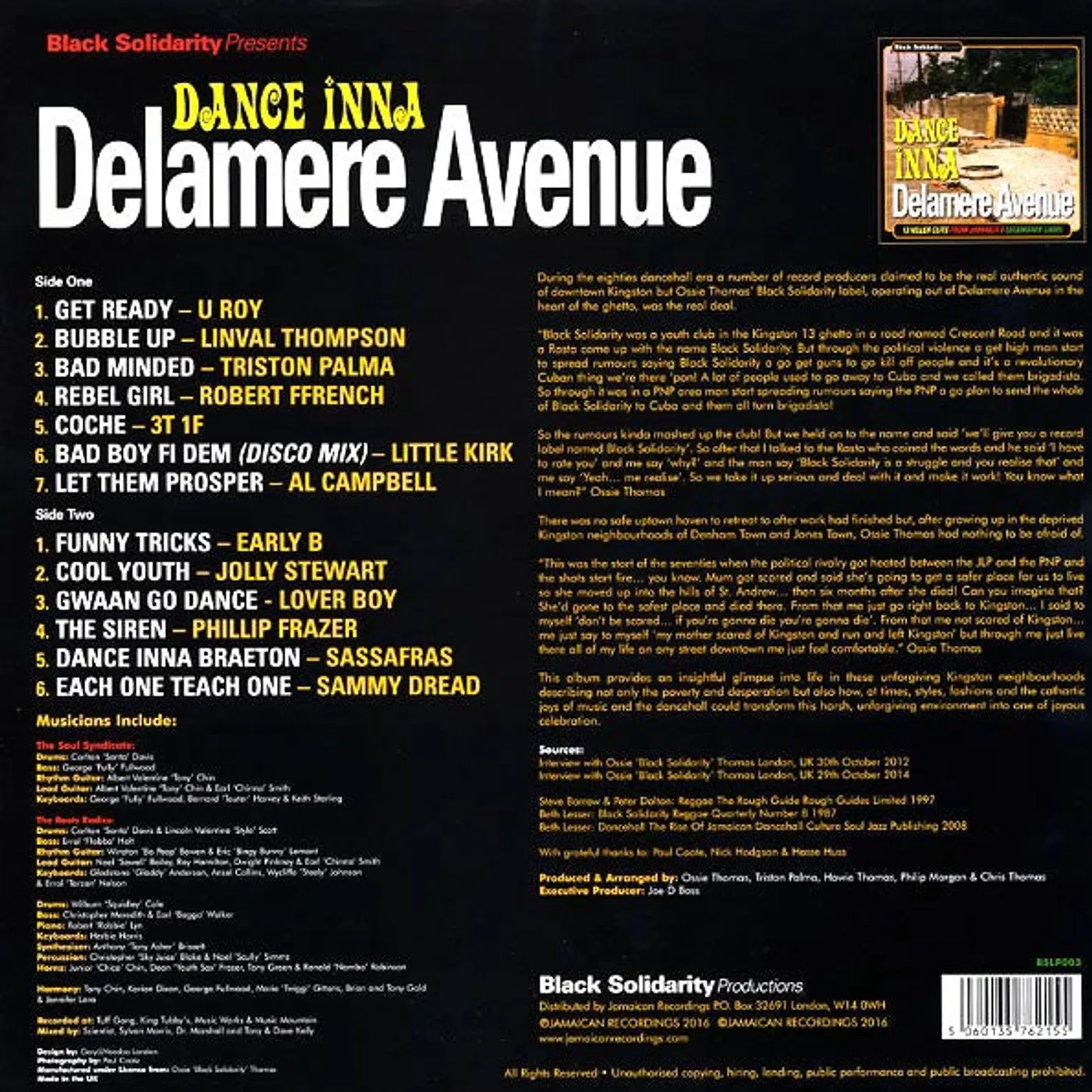 Linval Thompson, Early B, Triston Palmer, Jolly Stewart, Sammy Dread, Etc.  LP -  Dance Inna Delamere Avenue (180g) (Vinyl)