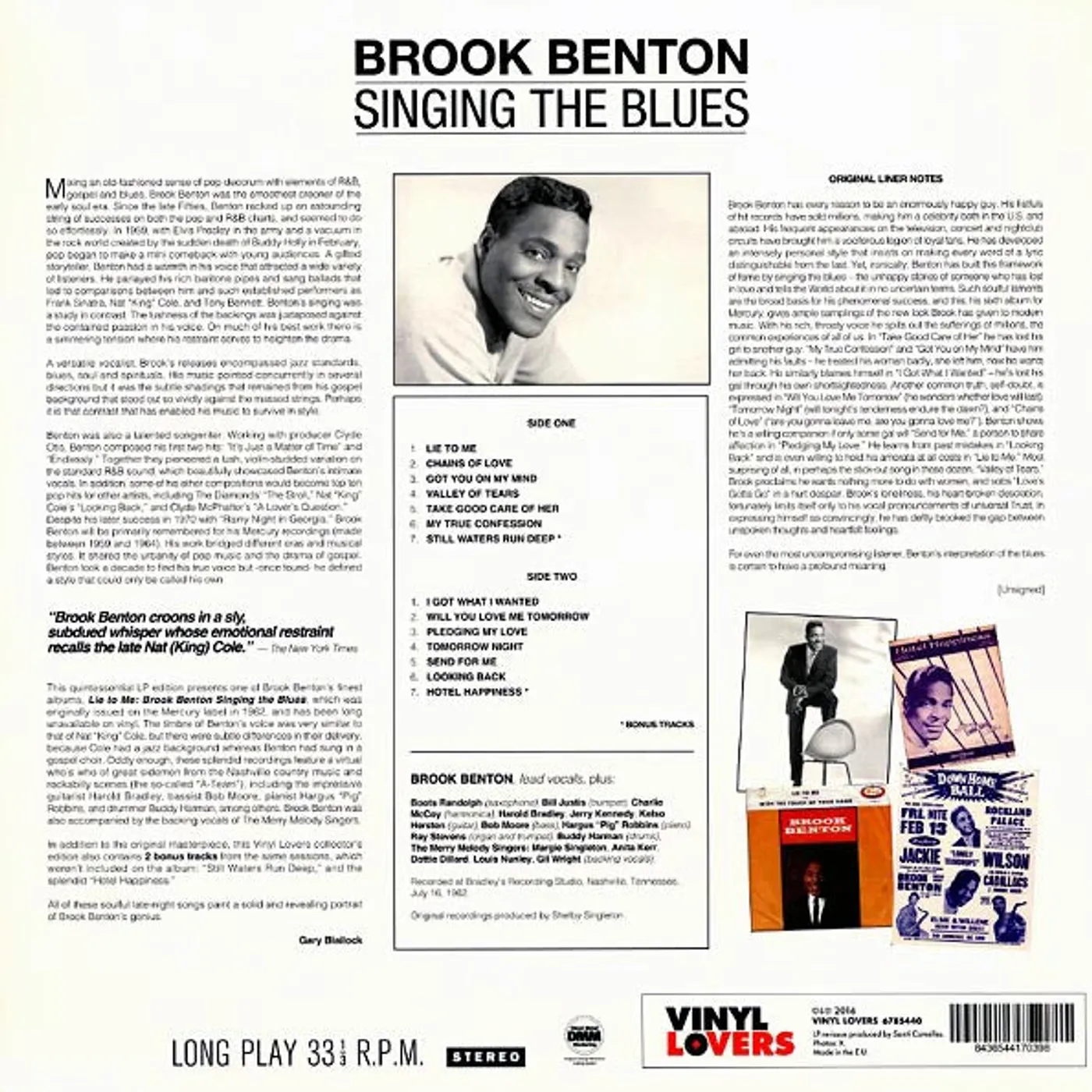 Brook Benton  LP -  Lie To Me: Singing The Blues (ltd. ed.) (180g) (Vinyl)