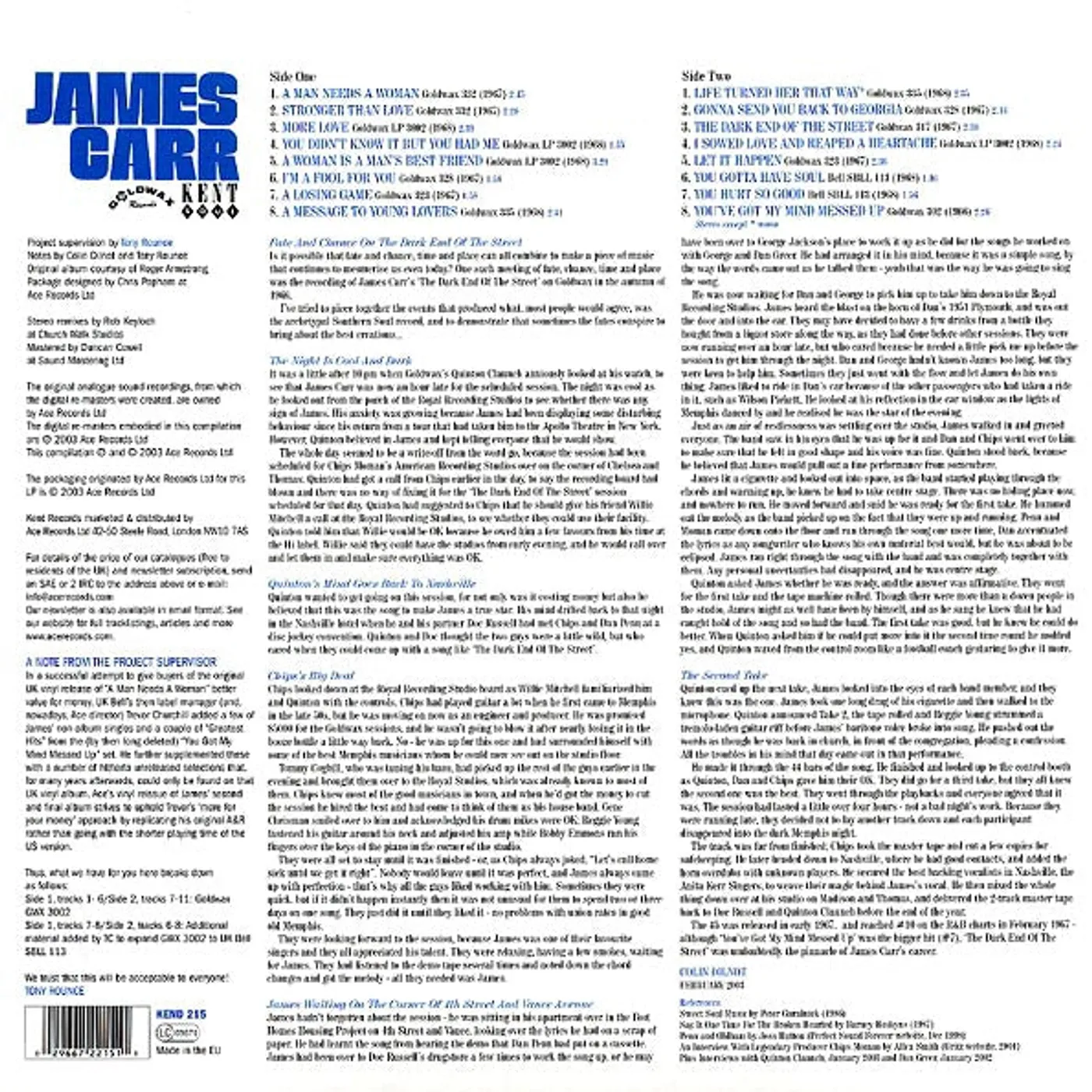 James Carr LP - A Man Needs A Woman (Vinyl)