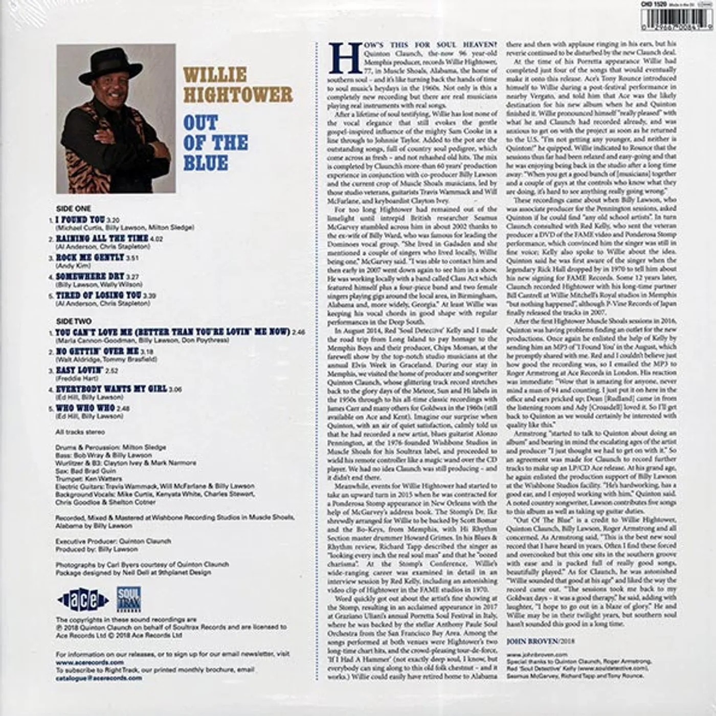Willie Hightower LP - Out Of The Blue (Vinyl)